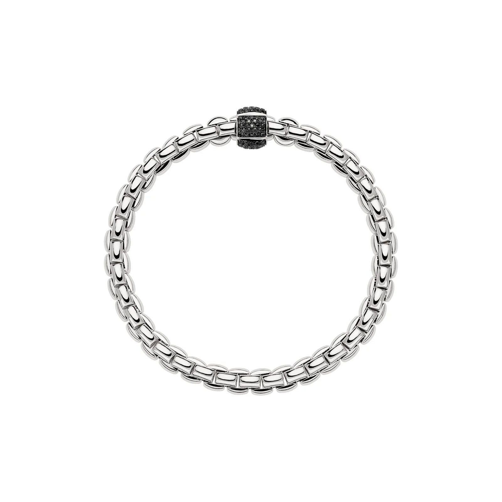 18K White Gold Flex'it Black Diamond Bracelet for Women - Elegant & Adjustable Jewelry Gift for Anniversary, Wedding & Special Occasions