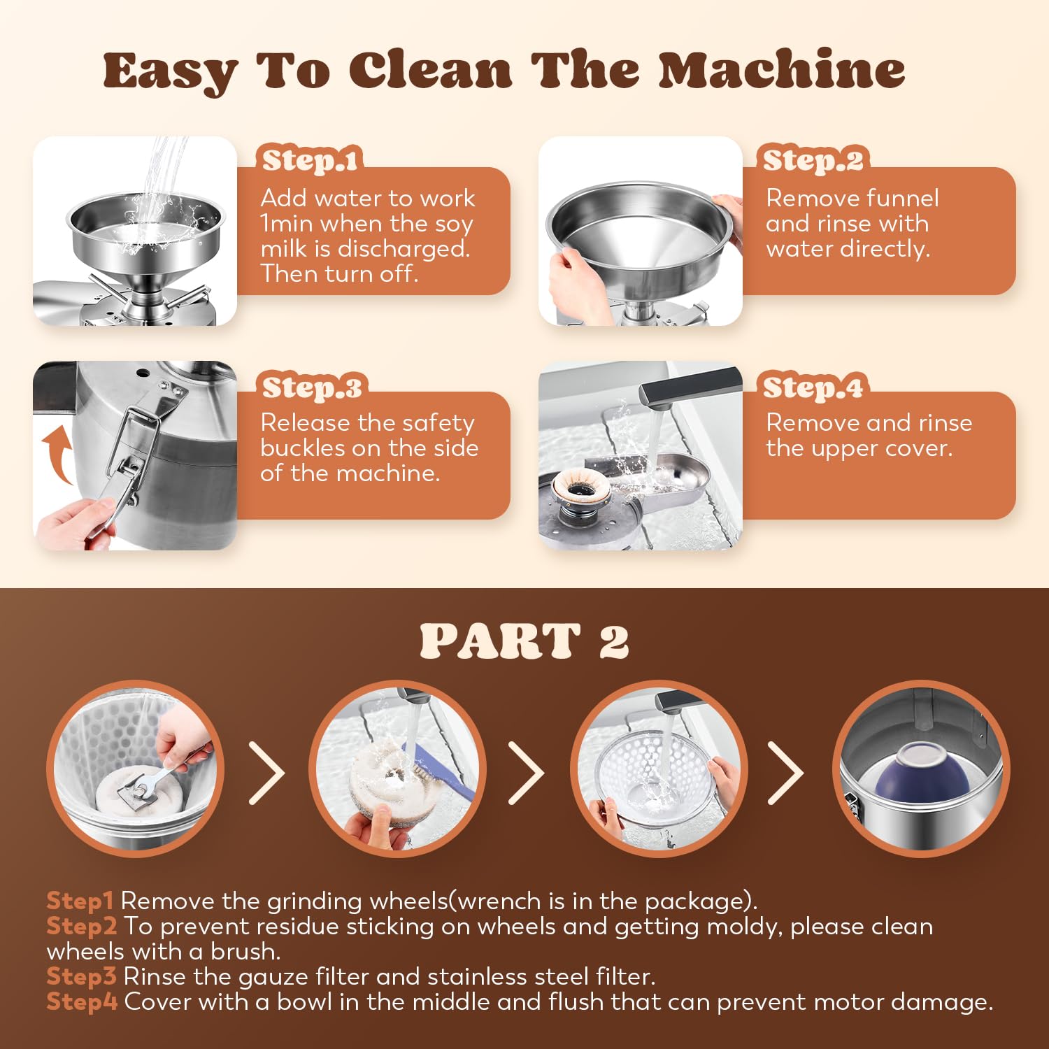 Moongiantgo Commercial Soy Milk Maker 25KG/H - Automatic Soybean Milk Machine for Soymilk, Tofu & Nut Milk - 110V Heavy Duty Commercial Grade - Perfect for Restaurants, Cafes & Bulk Production