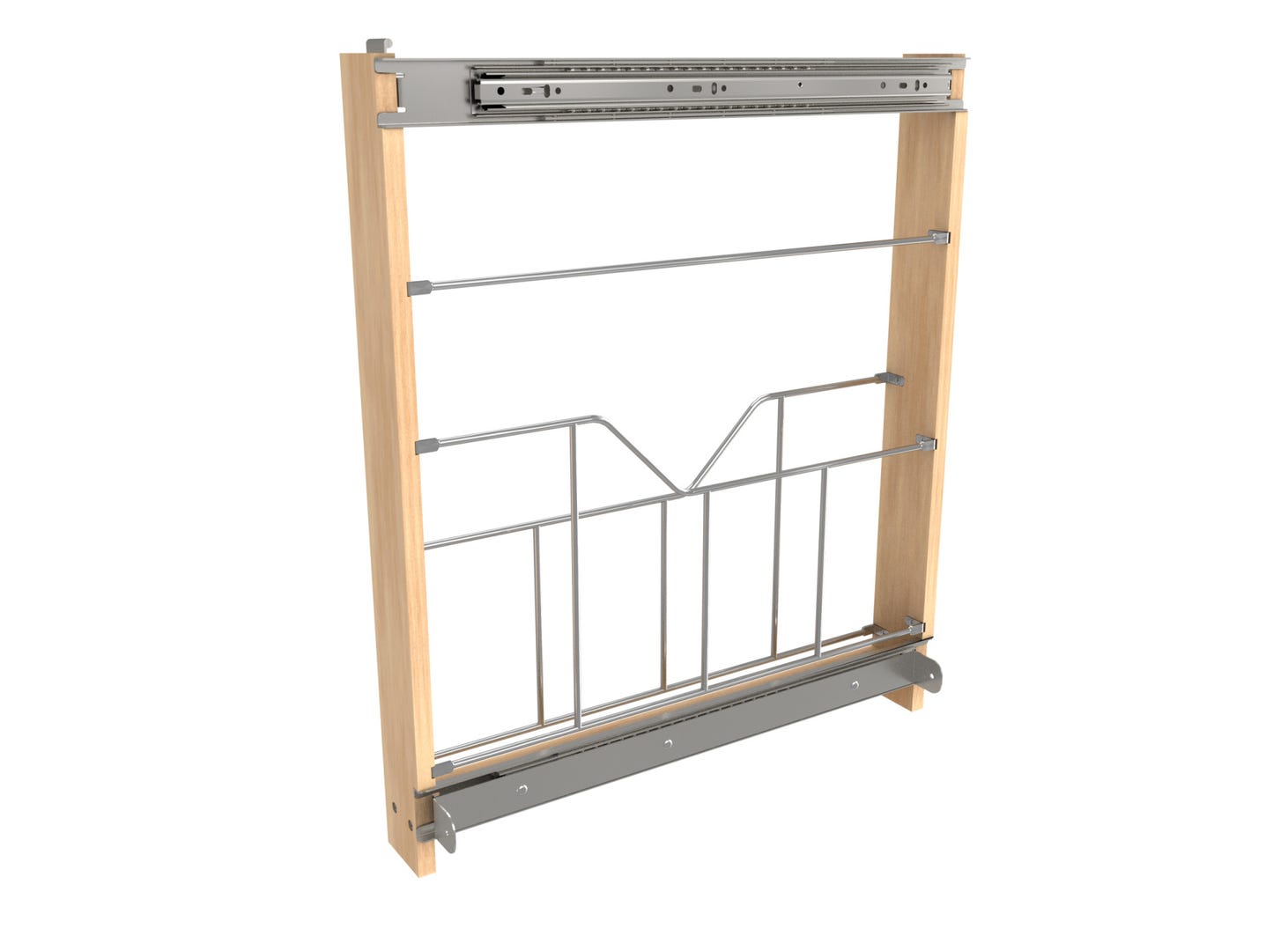 Blum Maple 3-Inch Pullout Sidekick Tray Organizer - Perfect for Kitchen Cabinets, Pantry Storage & Bathroom Organization