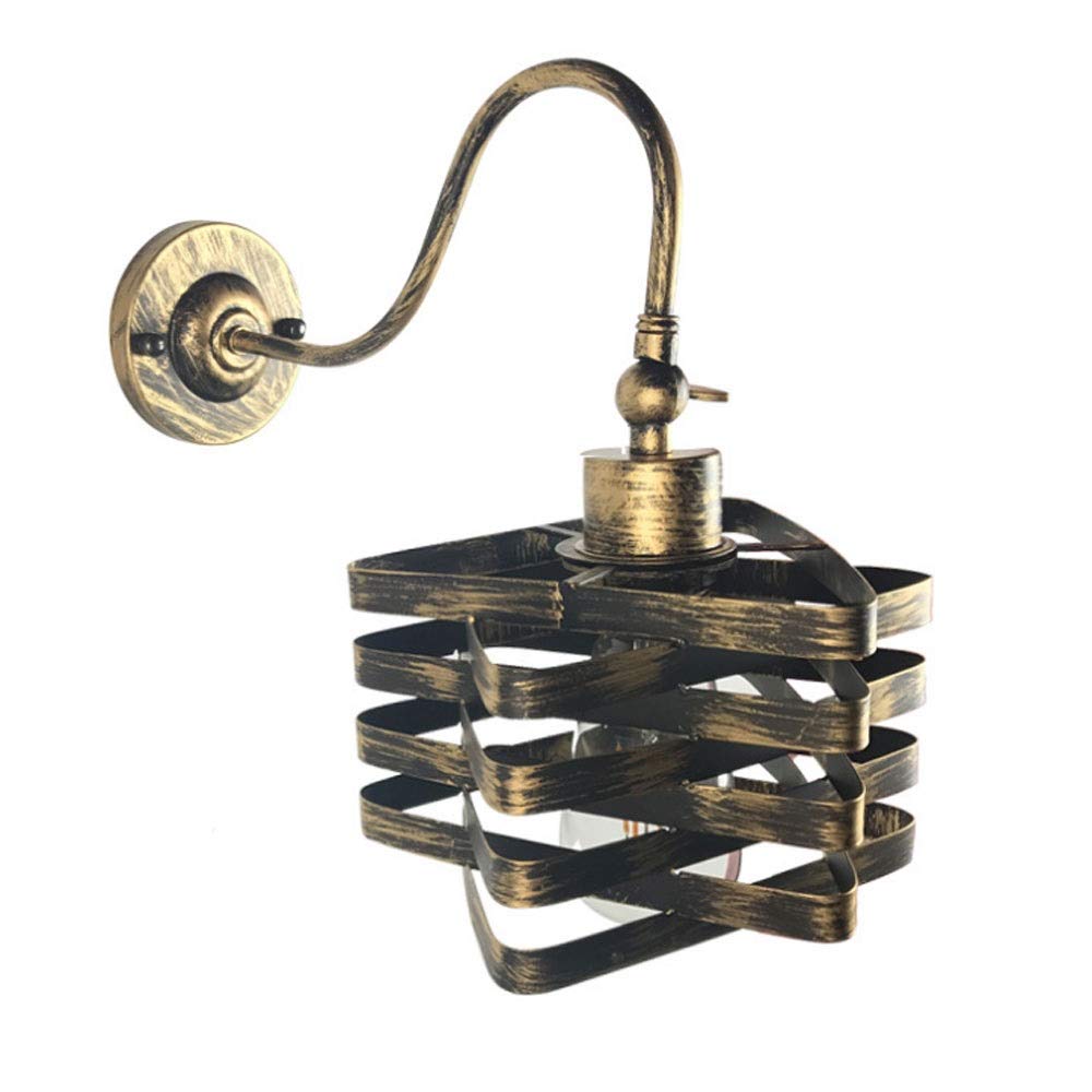 European Style Single Metal Wall Lamp - Black Iron Wall Sconce with E27 Socket (Bulb Not Included) | Vintage Edison Lighting for Living Room, Bedroom, Hallway & Entryway | Easy Installation Indoor Wall Light Fixture