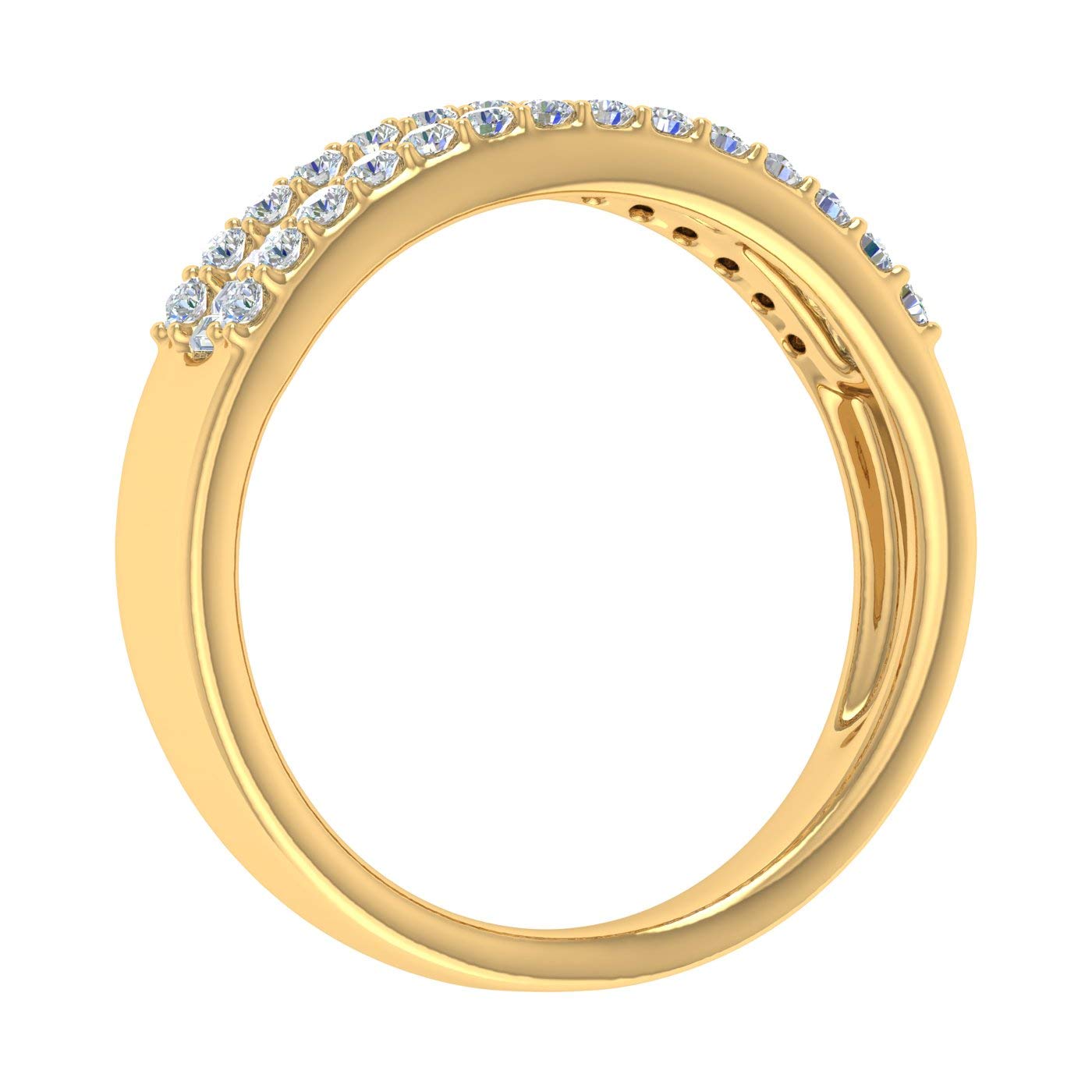 1/2 Carat Baguette & Round Diamond Wedding Band Ring - 10K Gold for Women | Elegant Bridal Jewelry, Anniversary Gift, Engagement Ring Alternative