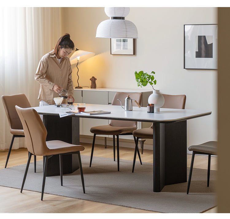 Solid Oak Wood Italian Dining Table - Rustic Farmhouse Style for Kitchen, Dining Room & Entertaining