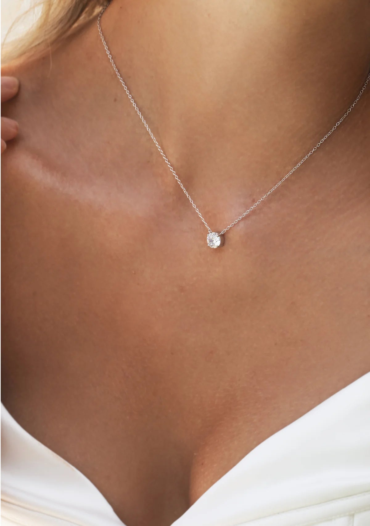 Lola Knight Lily Crystal Necklace Sterling Silver - Elegant Floral Jewelry for Women, Perfect for Weddings, Parties & Everyday Wear