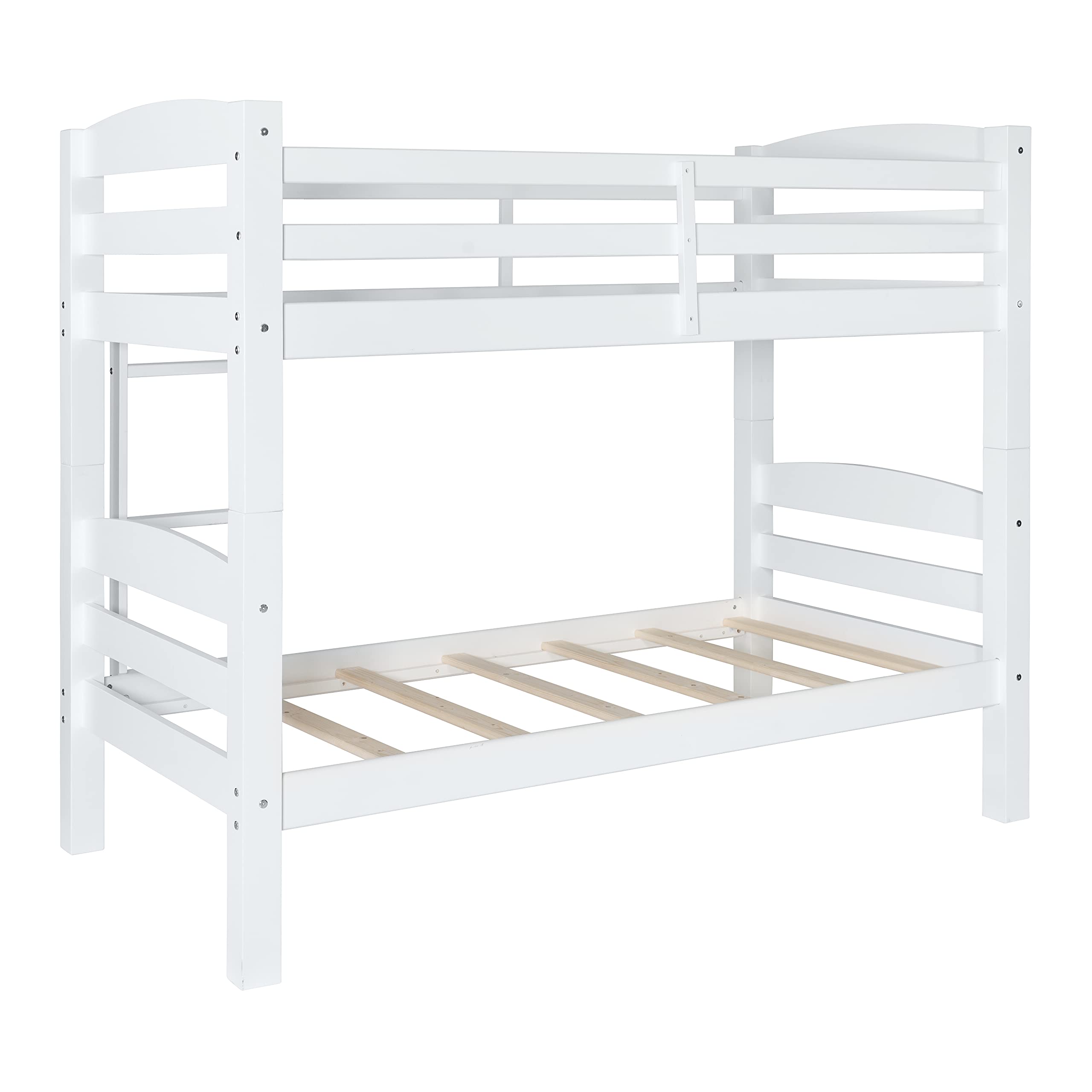 Powell Levi White Twin Over Twin Bunk Bed - Space Saving Kids Bedroom Furniture for Siblings or Sleepovers | Sturdy Wooden Bunk Beds for Small Rooms & Shared Bedrooms