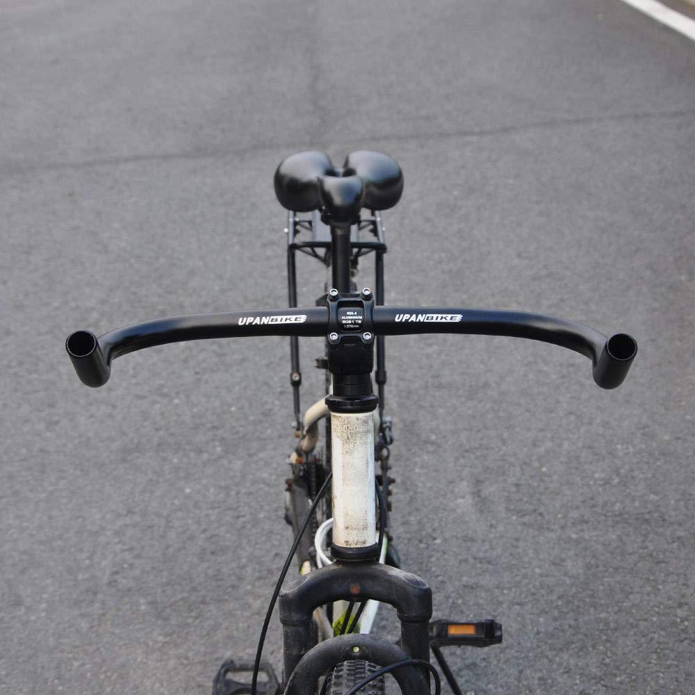 UPANBIKE 25.4mm Aluminum Alloy Bullhorn Handlebar - 37cm Lightweight Road Bike Handlebar for Fixed Gear & Urban Commuting | Perfect for Speed Control and Aerodynamic Riding Position