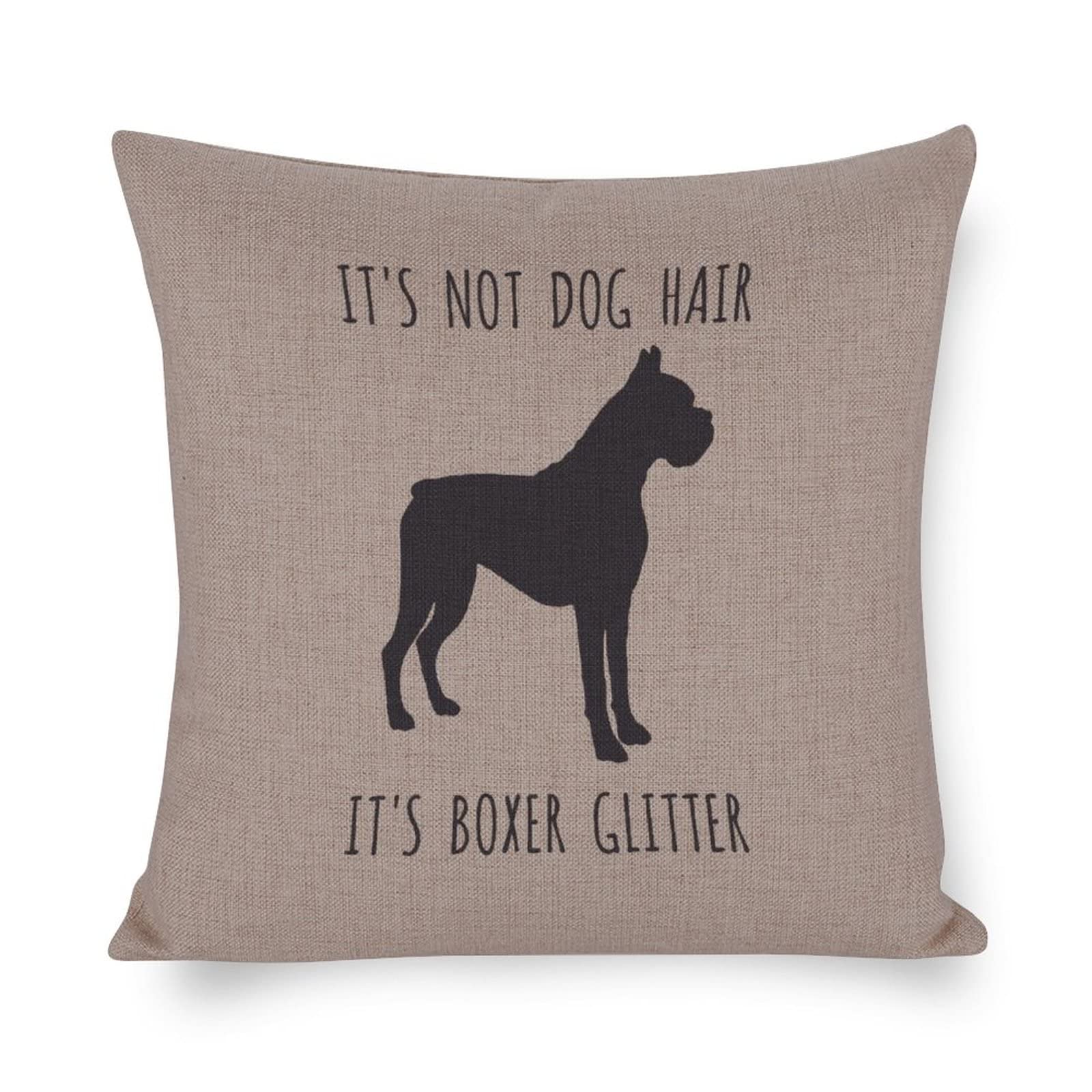 Boxer Dog Pillow Cover 12x12 Inches - Funny Boxer Glitter Decor Gift for Dog Lovers & Boxer Moms - Perfect for Home Decor, Couch Throw Pillow & Pet Lover Gifts