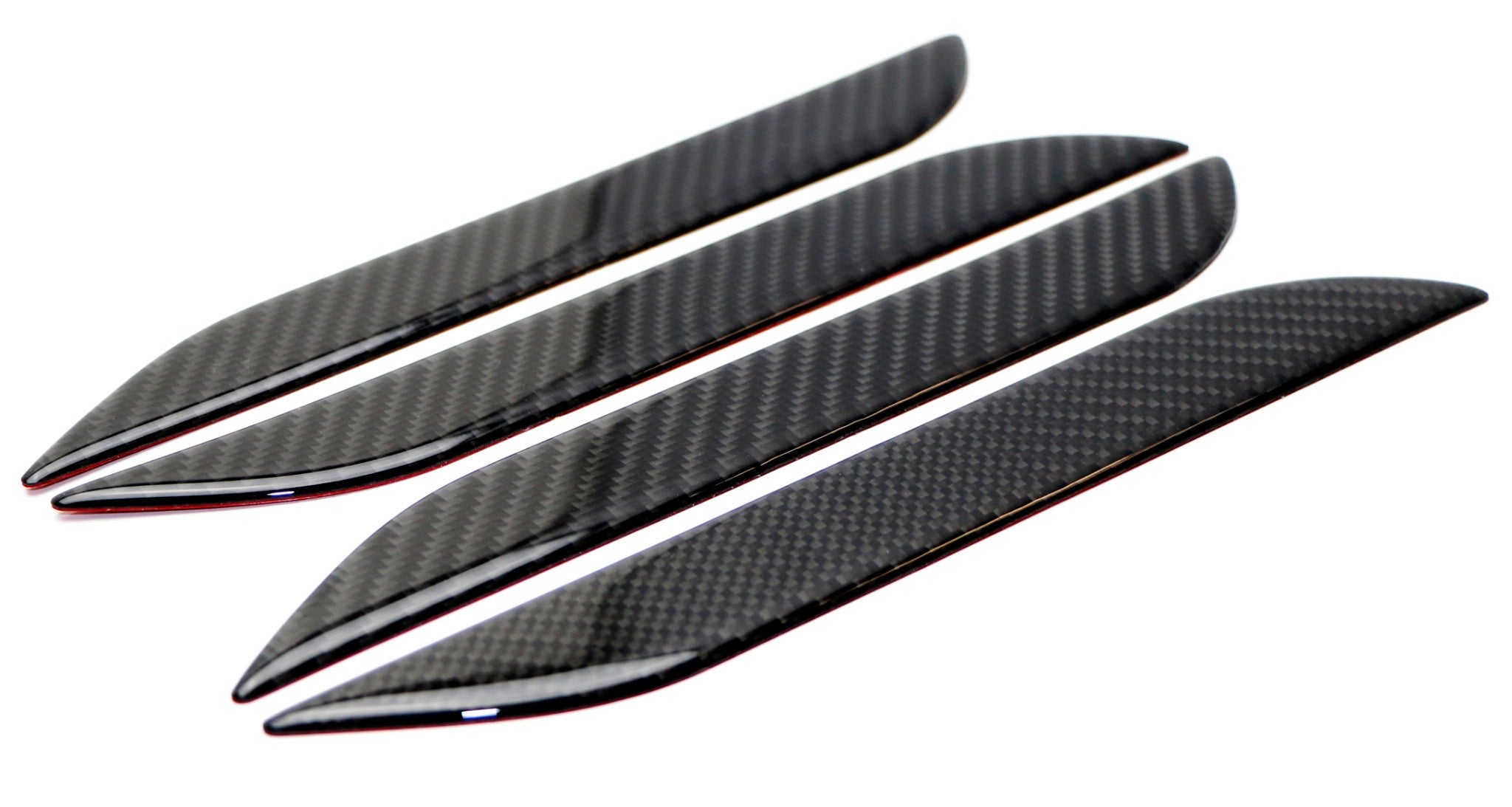 4-Piece Carbon Fiber Side Door Push Handle Cover Trims for Tesla Model S (2012-Present) - Premium Interior Upgrade & Scratch Protection