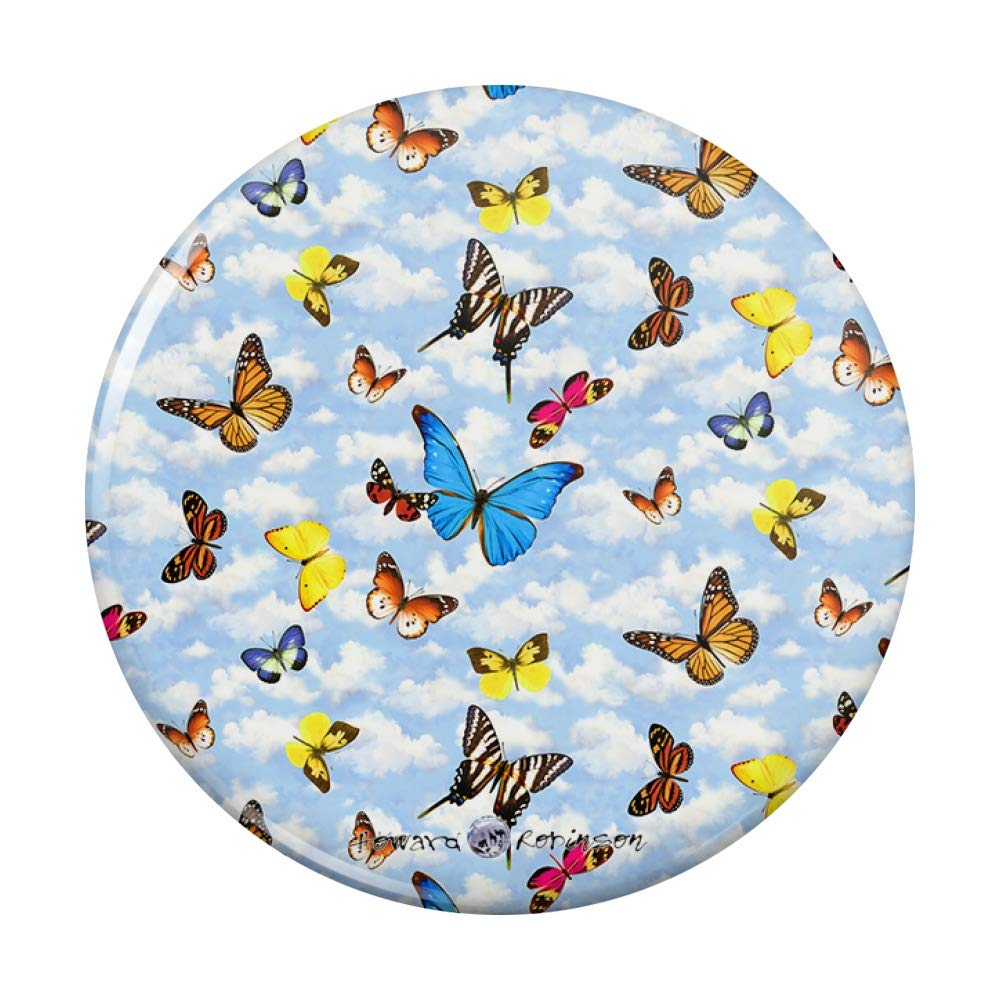 Blue Sky Butterfly Pattern Refrigerator Magnets - Decorative Kitchen Fridge Magnets for Home, Office & Dorm Room Organization (Set of 6) - Perfect for Holding Notes, Photos & Shopping Lists