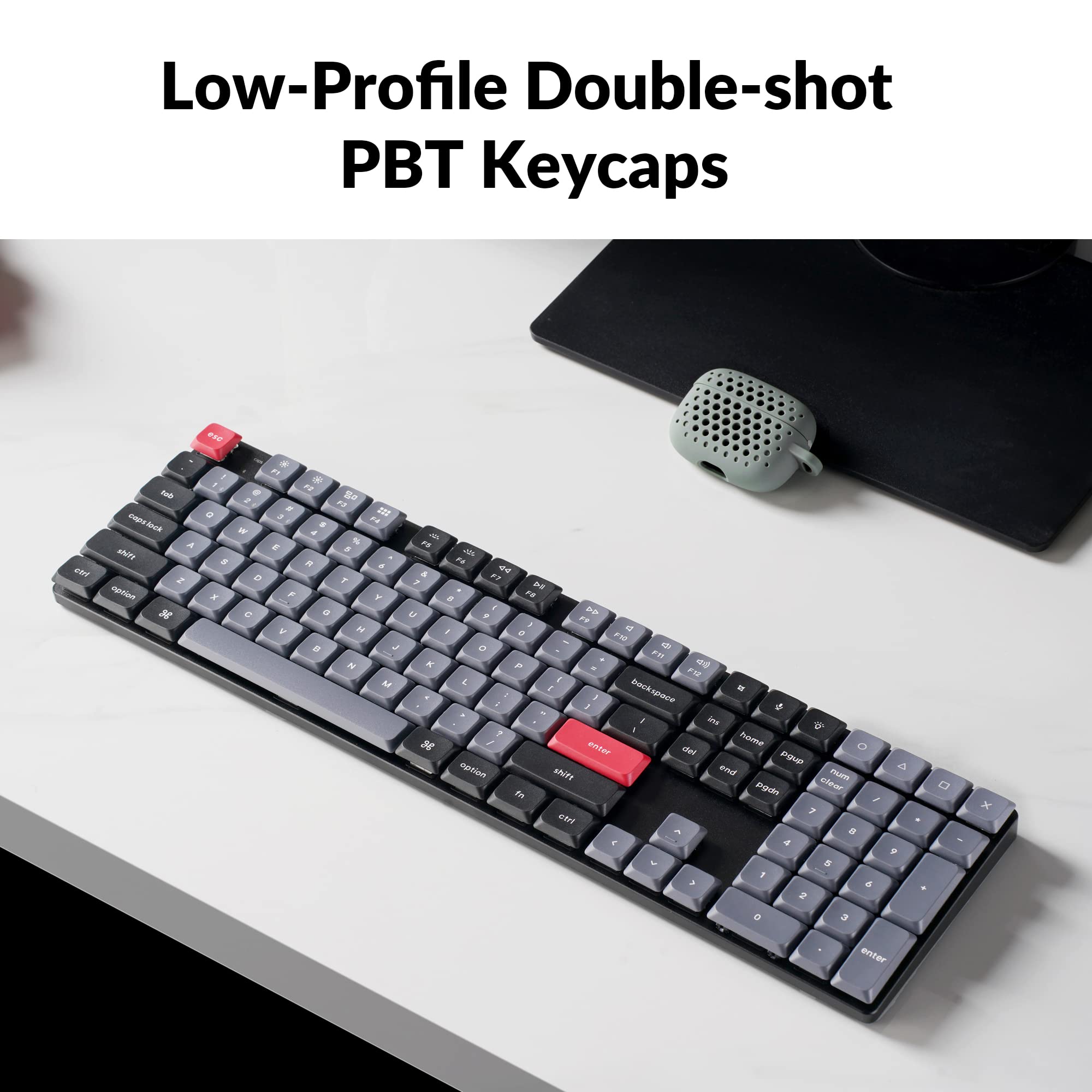 Keychron K5 Pro Ultra-Slim Wireless Mechanical Keyboard - Hot-Swappable, RGB Backlit, Full-Size with Low Profile Gateron Red Switches | QMK/VIA Programmable for Mac, Windows & Linux | Perfect for Office Work, Gaming & Programming