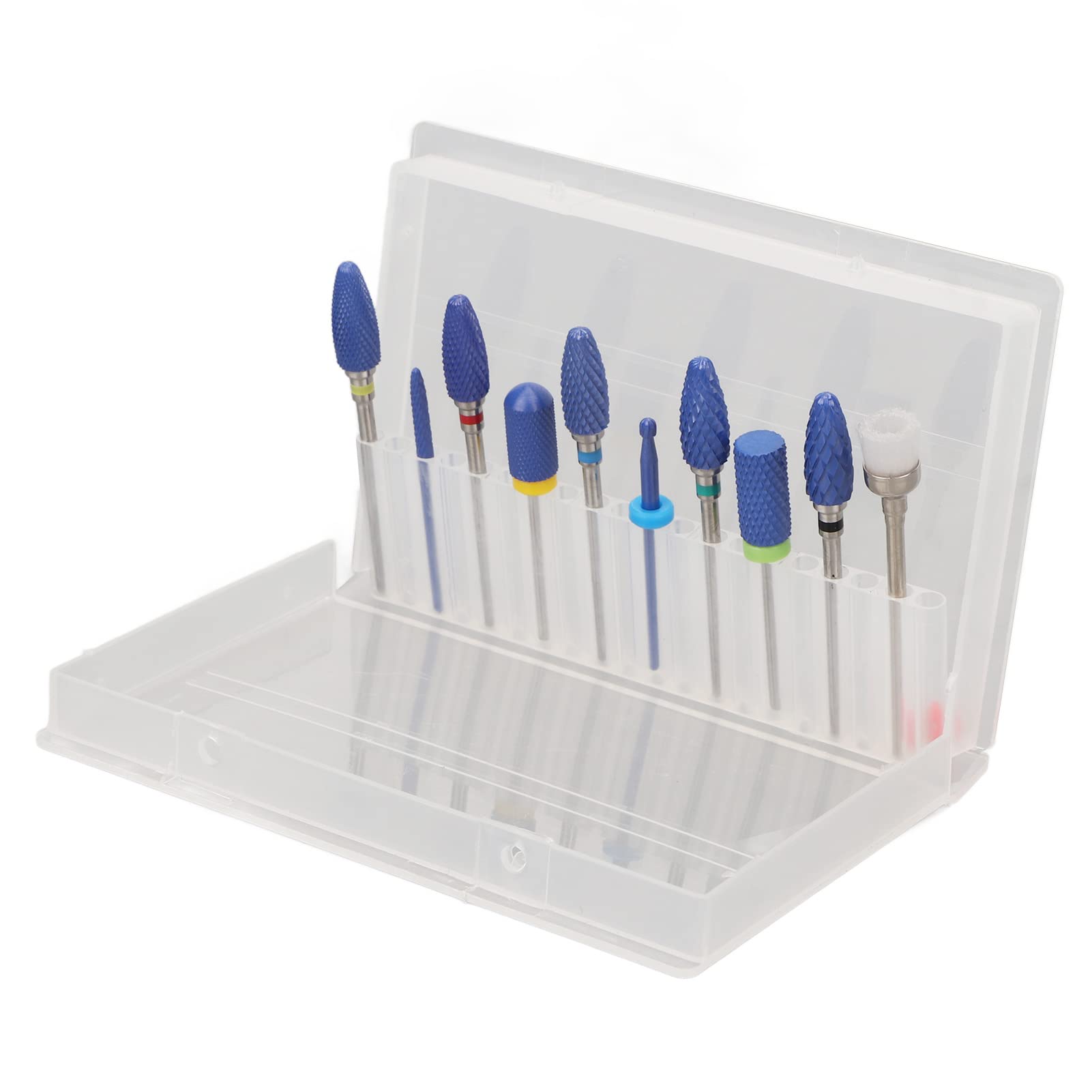 10pcs Tungsten Steel Rotatable Electric Grinding Head & Cuticle Nail Drill Bits Set with Storage Case - Professional Manicure Pedicure Tools for Salon & Home Nail Care - Perfect for Nail Art, Cuticle Removal & Nail Shaping
