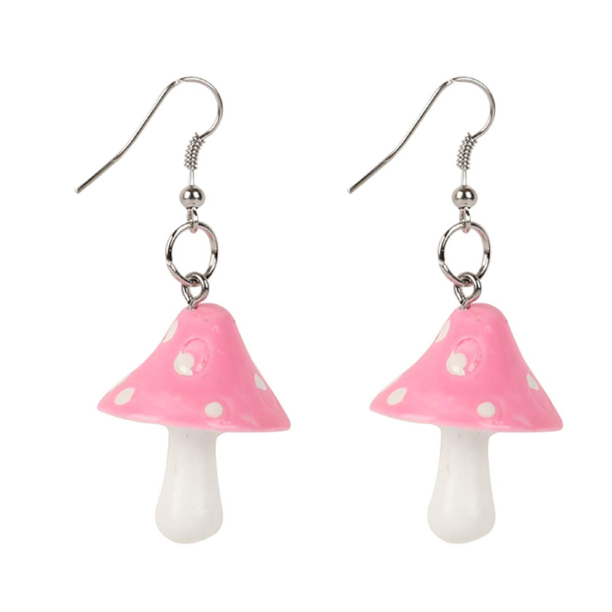Beiswe Cute Mushroom Pendant Hook Earrings - Colorful Resin Dangle Earrings for Women | Trendy Shroom Jewelry Gift for Christmas, Birthday & Festival | Perfect for Boho, Hippie & Festival Outfits