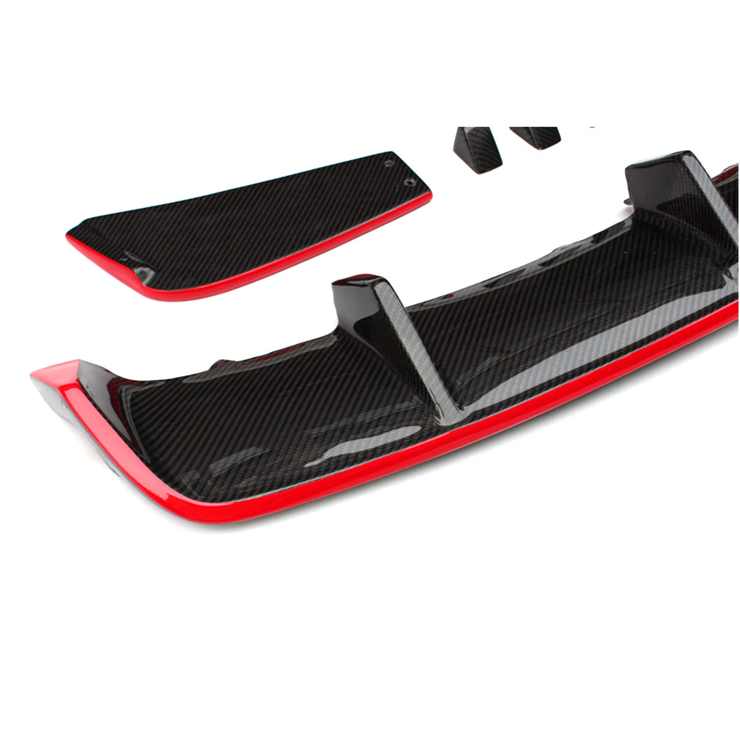 Carbon Fiber Rear Diffuser Lip Spoiler for Mercedes Benz CLA Class W117 & CLA45 AMG (2013-2016) - Red Line Trim, Sporty Upgrade for Enhanced Aerodynamics & Styling - Perfect for Car Enthusiasts & Track Day Performance