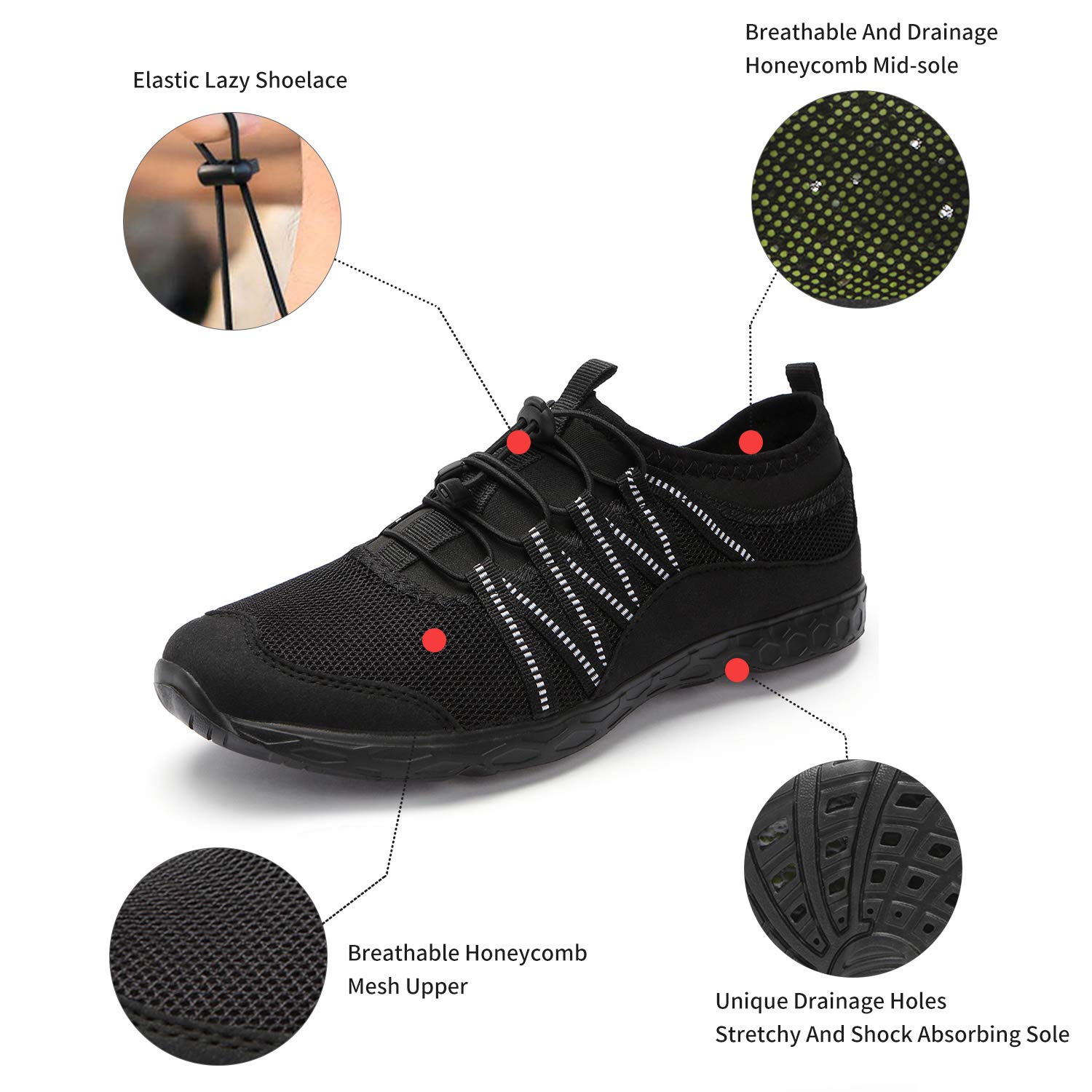 BELILENT Quick-Dry Water Shoes for Men & Women - Lightweight Aqua Shoes for Swimming, Beach, Pool, Surfing & Outdoor Water Sports - Perfect for Water Aerobics, Kayaking & Snorkeling