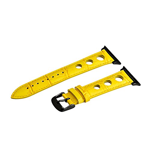 Yellow Croco 3 Hole Bands / Black Hardware