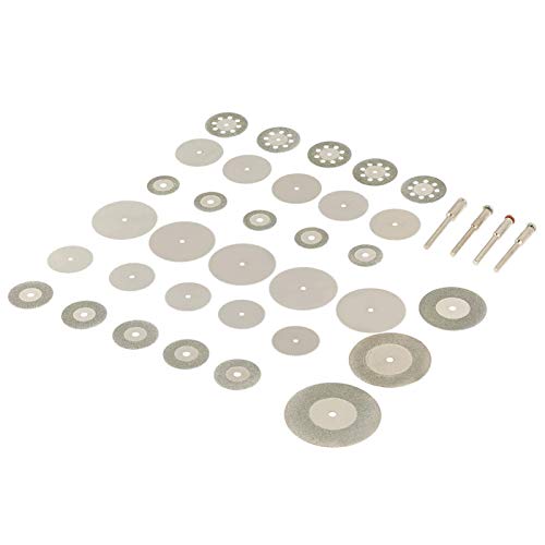 37PCS Diamond Cutting Disc Set - Stainless Steel Circular Saw Blades with Mandrels for Metal, Tile & Stone Cutting - Perfect for DIY, Construction & Home Renovation Projects