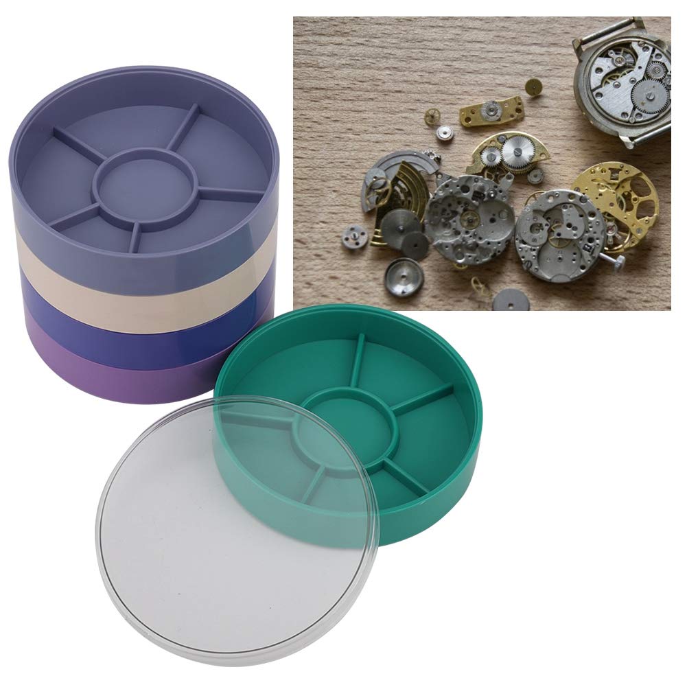 5-Layer Watch Parts Storage Box - Round Watch Repair Tool Organizer for Screws, Components & Movement Hardware | Perfect for Watchmakers & DIY Enthusiasts