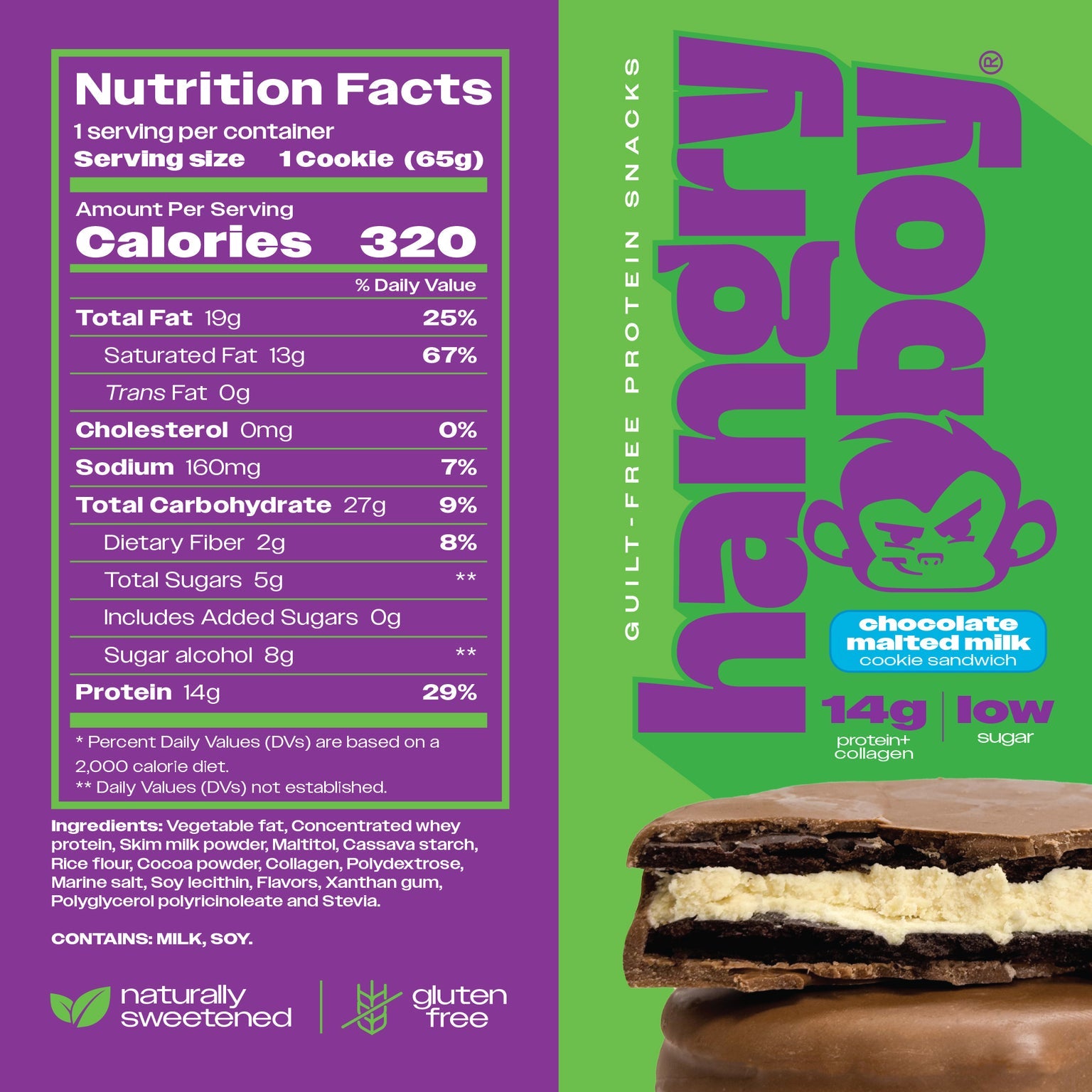 Hangryboy Protein Cookie Sandwich - High Protein Snack for Weight Loss, Muscle Building & Energy Boost | Perfect for Gym, Workouts, Office & On-the-Go Nutrition