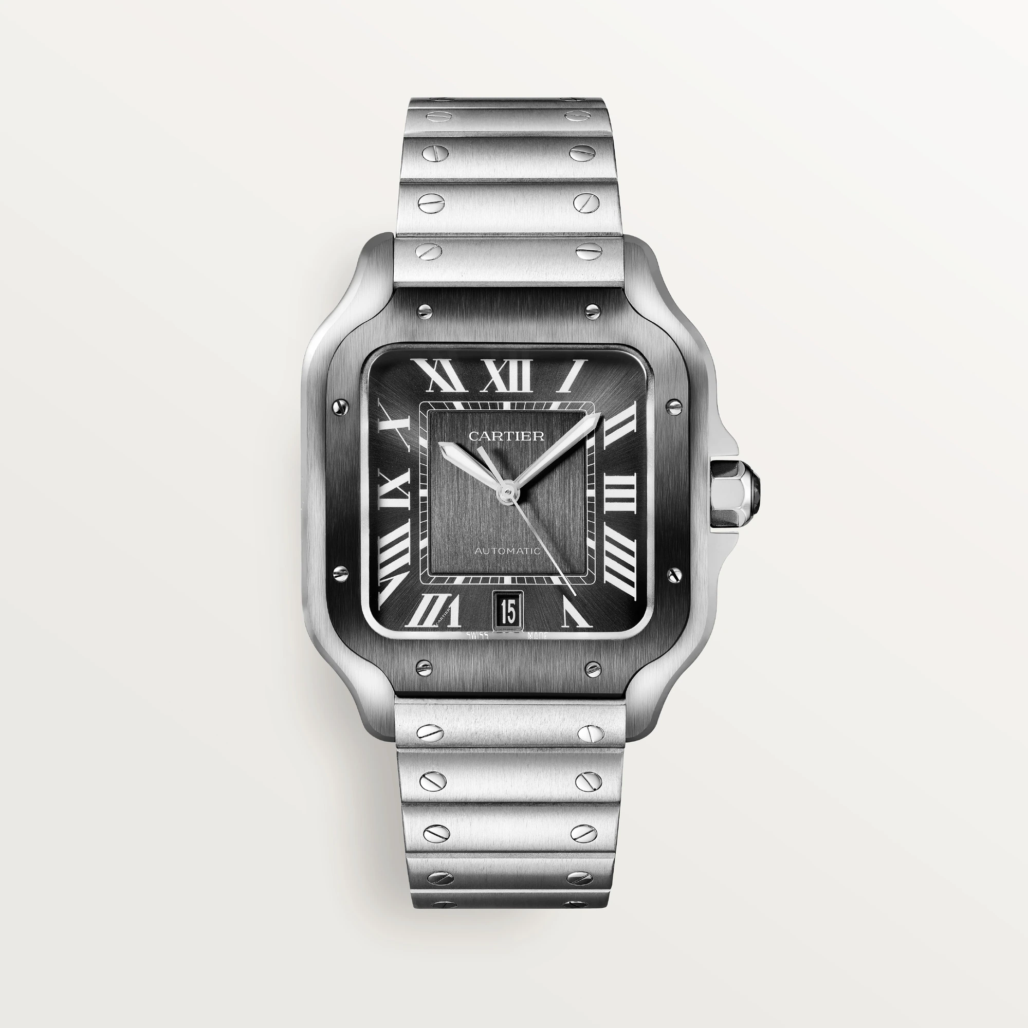 Cartier Santos Stainless Steel Men's Watch - Luxury Swiss Automatic Timepiece for Business & Formal Occasions