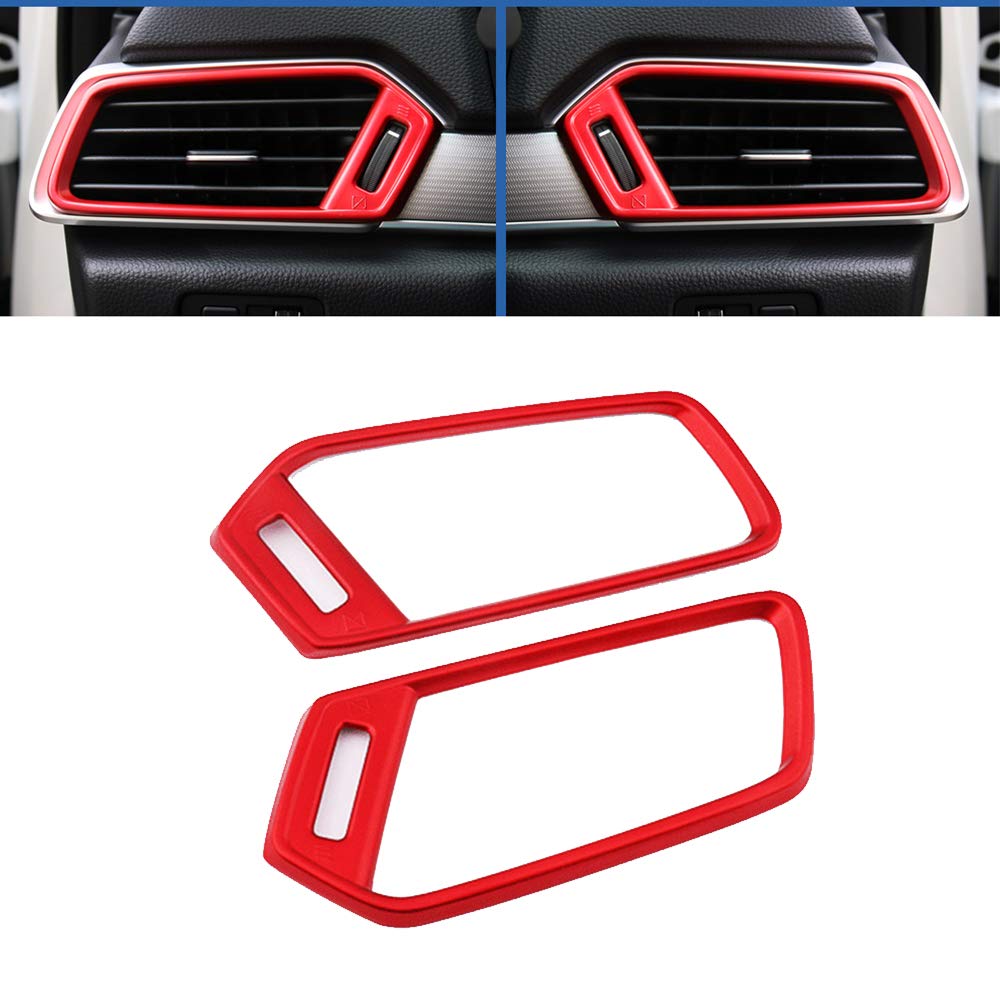 XITER 2PCS ABS Plastic AC Vent Cover Trim for 2018-2022 Honda Accord 10th Gen - Red | Interior Air Condition Outlet Frame Accessories | Perfect for Car Customization & Protection