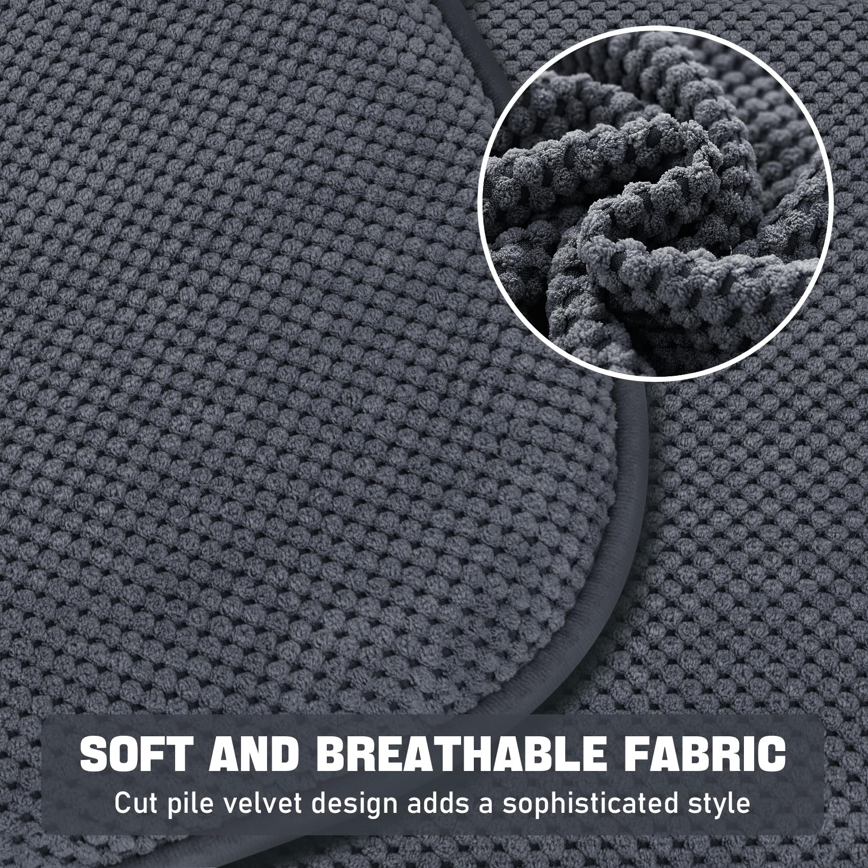Dark Grey Memory Foam Chair Cushion - 1 Pack D-Shaped Non-Slip Seat Pad for Office & Dining Chairs (17