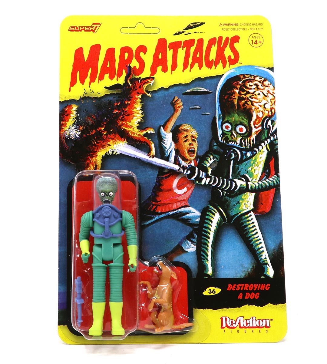 Mars Attacks! Alien Dog Destroying Action Figure - Collectible Movie Toy for Sci-Fi Fans & Pop Culture Enthusiasts - Perfect for Display, Gifts, and Themed Collections