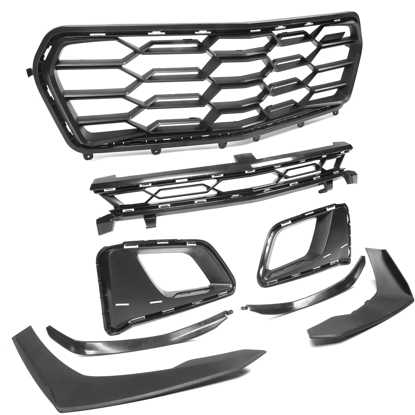 Freemotor802 Front Bumper for 2019-2024 Chevy Camaro - ZL1 1LE Style PP Replacement (Unpainted Black) - Perfect for Upgrades & Protection