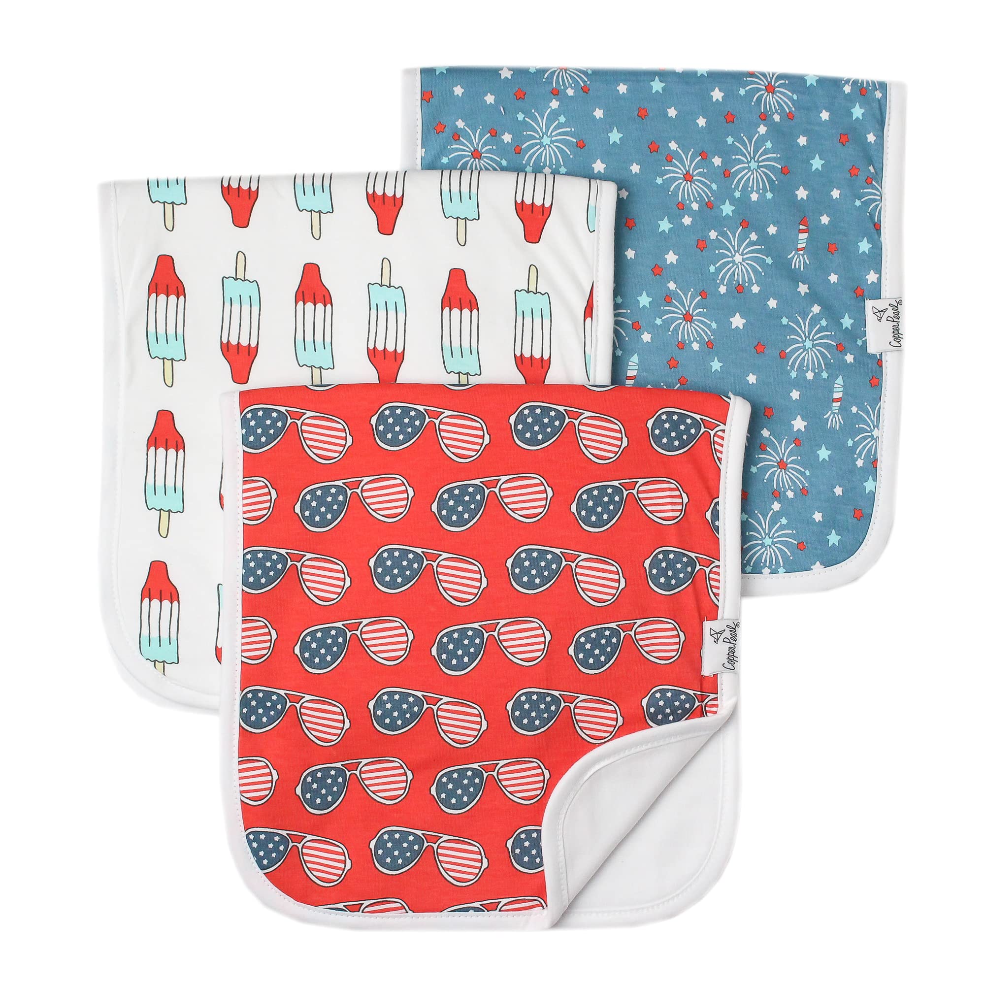 Premium Baby Burp Cloths 3-Pack - Extra Soft Large Cotton Spit Up Rags with 3 Absorbent Layers, Ideal for Newborns & Baby Showers (21