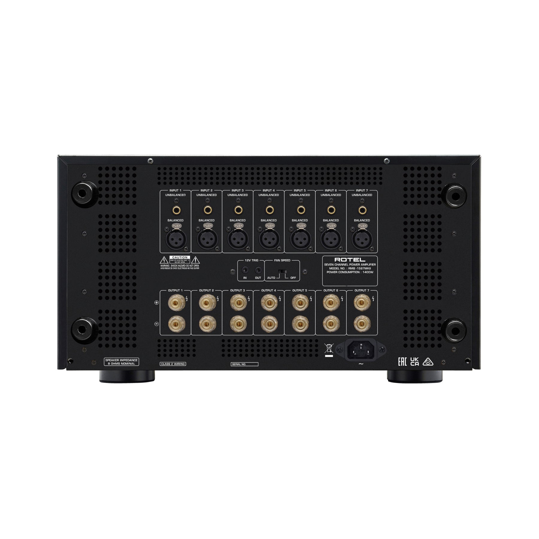 Rotel RMB-1587 MK2 7-Channel Power Amplifier - High-Performance Home Theater Audio System for Movies, Music & Gaming