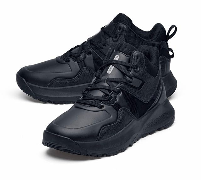 Slip-Resistant Work Shoes for Men & Women - Non-Slip Waterproof Sneakers for Restaurant, Kitchen & Industrial Safety | Black & Black/Red Options