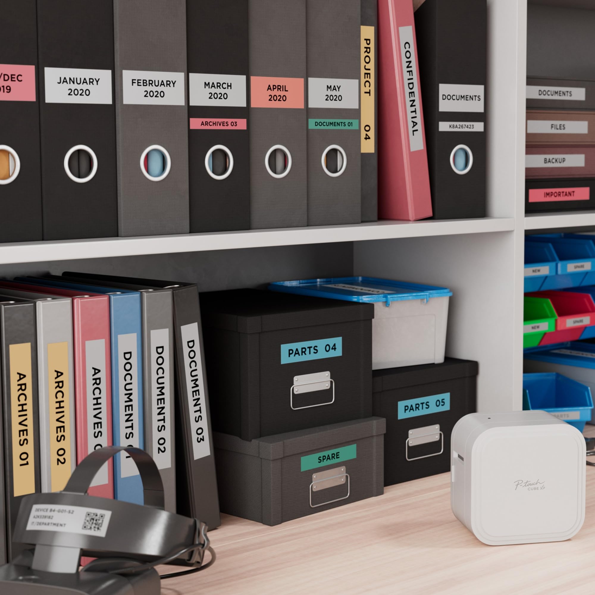 Brother P-Touch Cube XP PT-P910BT Bluetooth Label Maker - Wireless Monochrome Label Printer for Home, Office & Organization | Perfect for File Folders, Storage Bins & Craft Projects