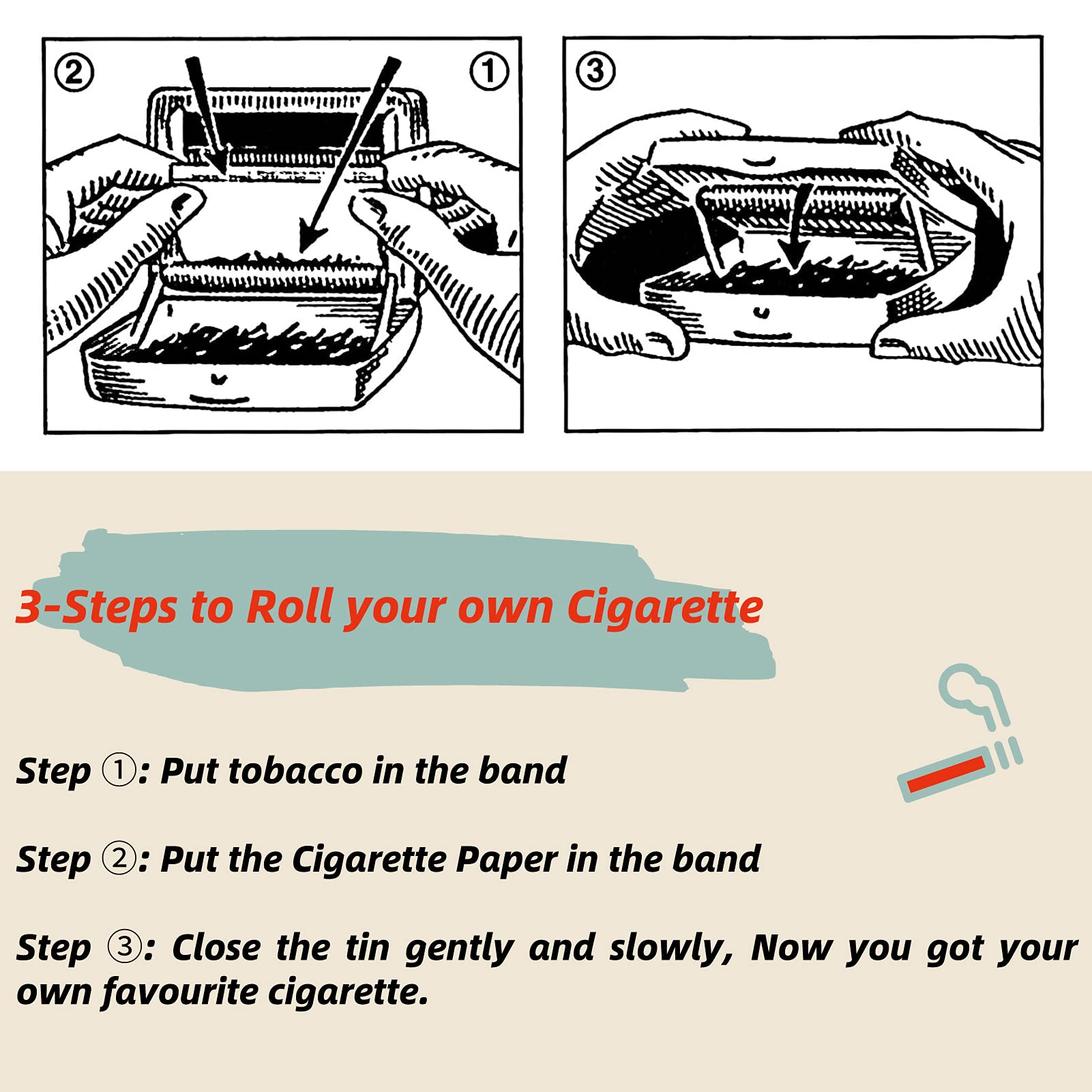 Automatic Metal Rolling Machine with Red Cloth - 70mm Cigarette Tobacco Roller & Storage Box | Perfect for DIY Cigarettes, Travel, and Home Use