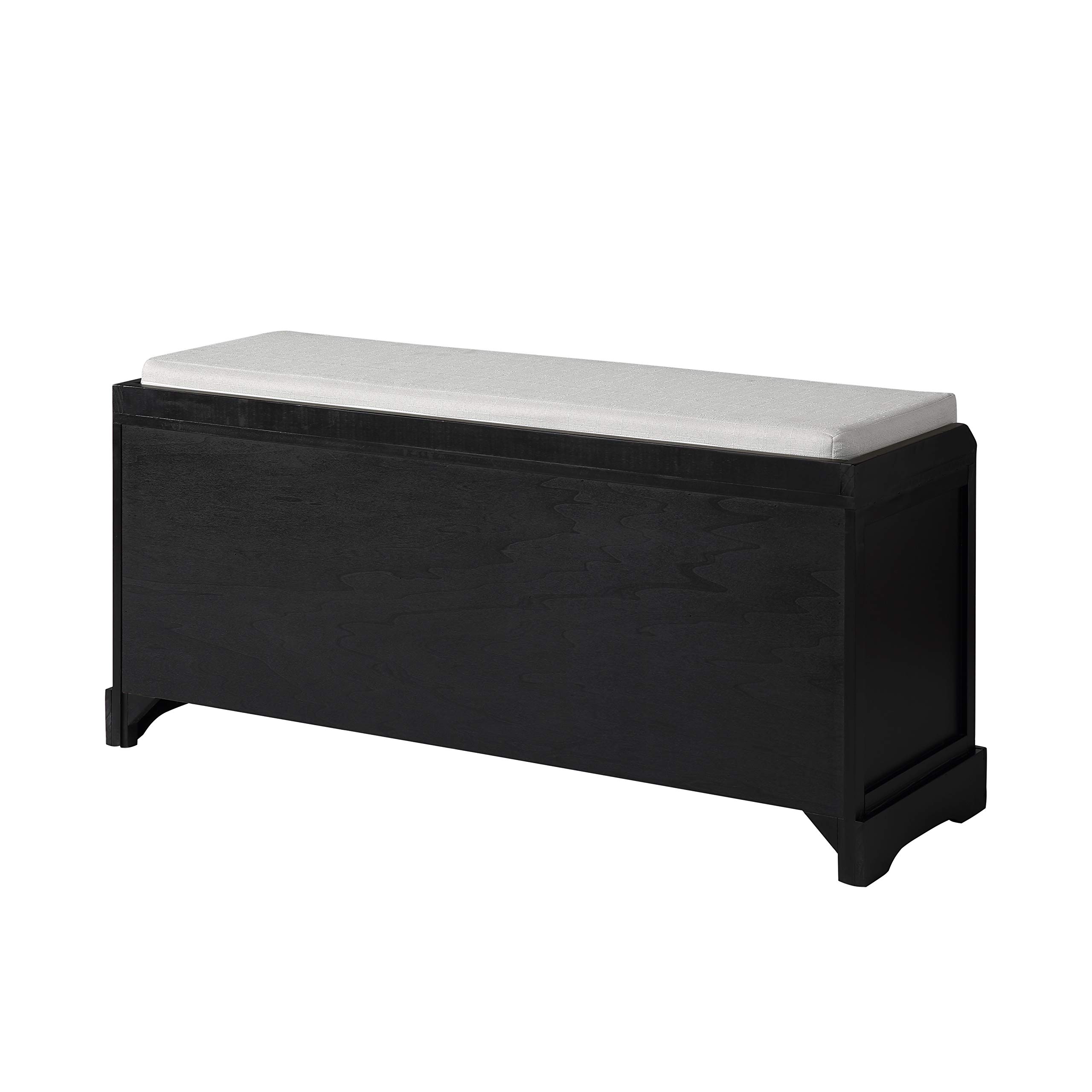 Wooden Storage Bench with 3 Drawers & Wicker Baskets, Entryway Shoe Bench with Removable Cushion - Perfect for Hallway, Living Room & Bedroom Organization
