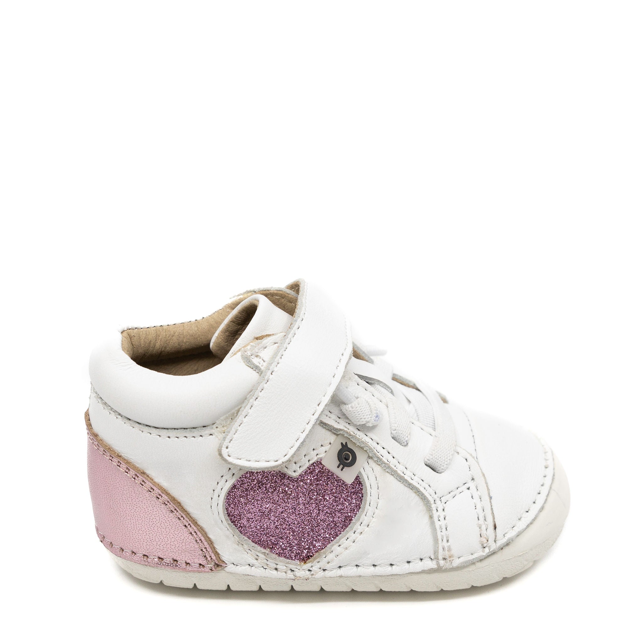 Old Soles White and Pink Heart Baby Sneakers - Cute First Walking Shoes for Toddlers & Infants - Perfect for Playdates, Parties, and Everyday Wear