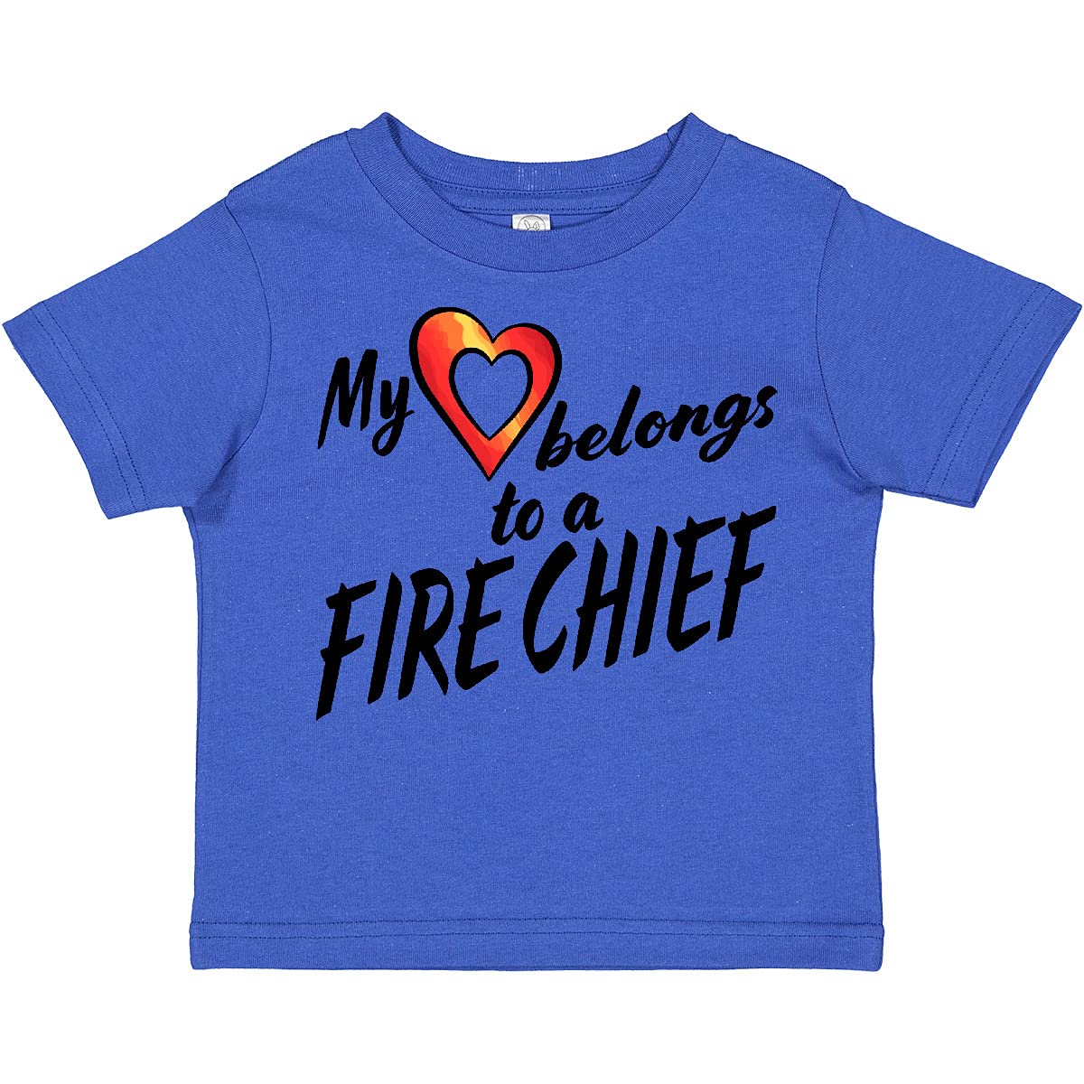 Fire Chief Dad Toddler T-Shirt - Red Heart Design for Kids, Perfect for Father's Day, Birthday Gifts & Family Outings
