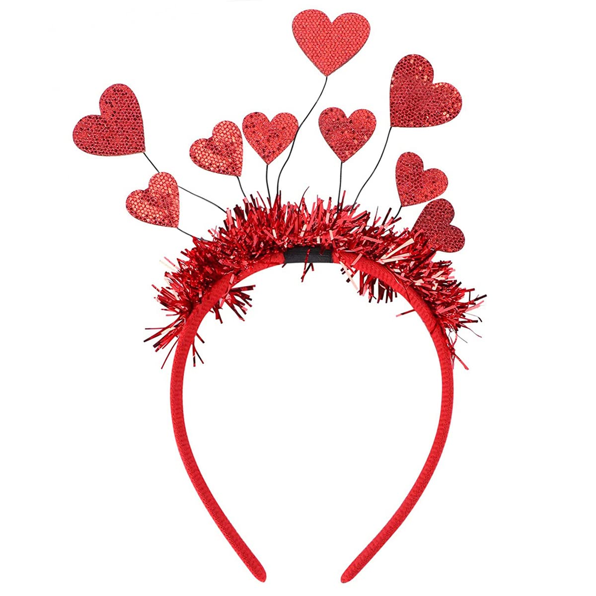 Valentine's Day Heart Headbands - Red Glitter Love Hair Accessories with Sequins for Women & Girls | Perfect for Valentine's Day, Weddings, Birthdays & New Year Parties | Fun Party Favors & Gift Ideas