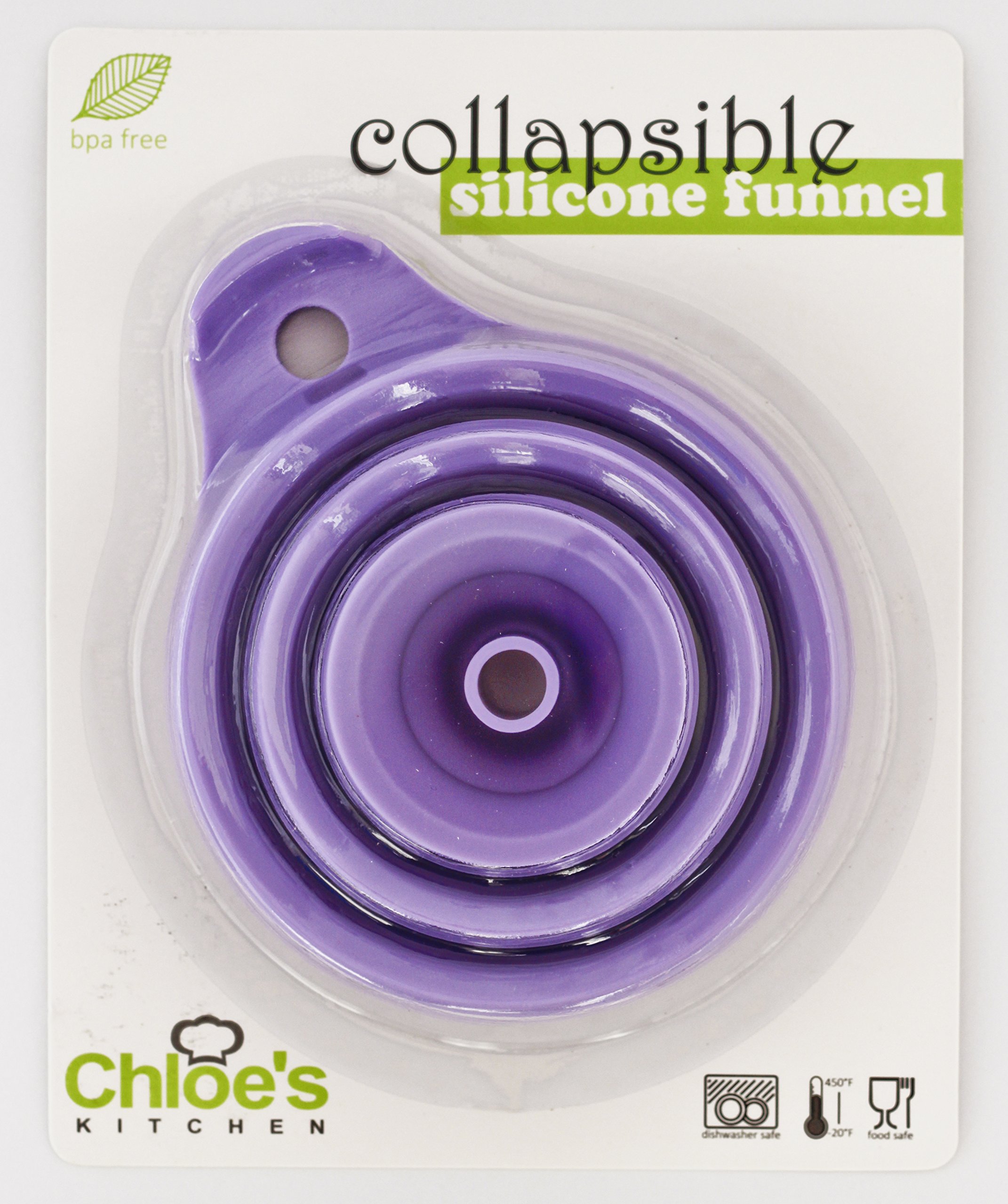 Zoie + Chloe Space Saving Silicone Foldable Collapsible Kitchen Funnel for Cooking, Baking, and Liquid Transfer - Perfect for Small Kitchens, Camping & Travel
