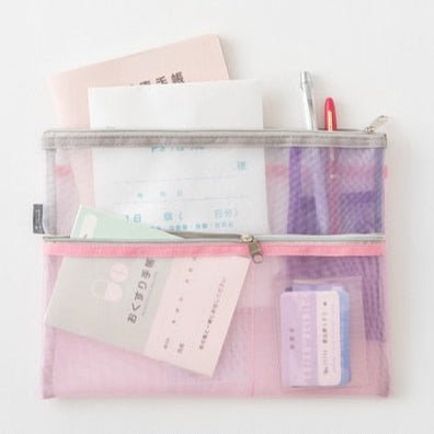 Midori DESIGNPHIL Premium Mesh Pouch for Pens & Tools - Durable Organizer for Artists, Students & Office Supplies - Perfect for School, Work & Travel Accessories