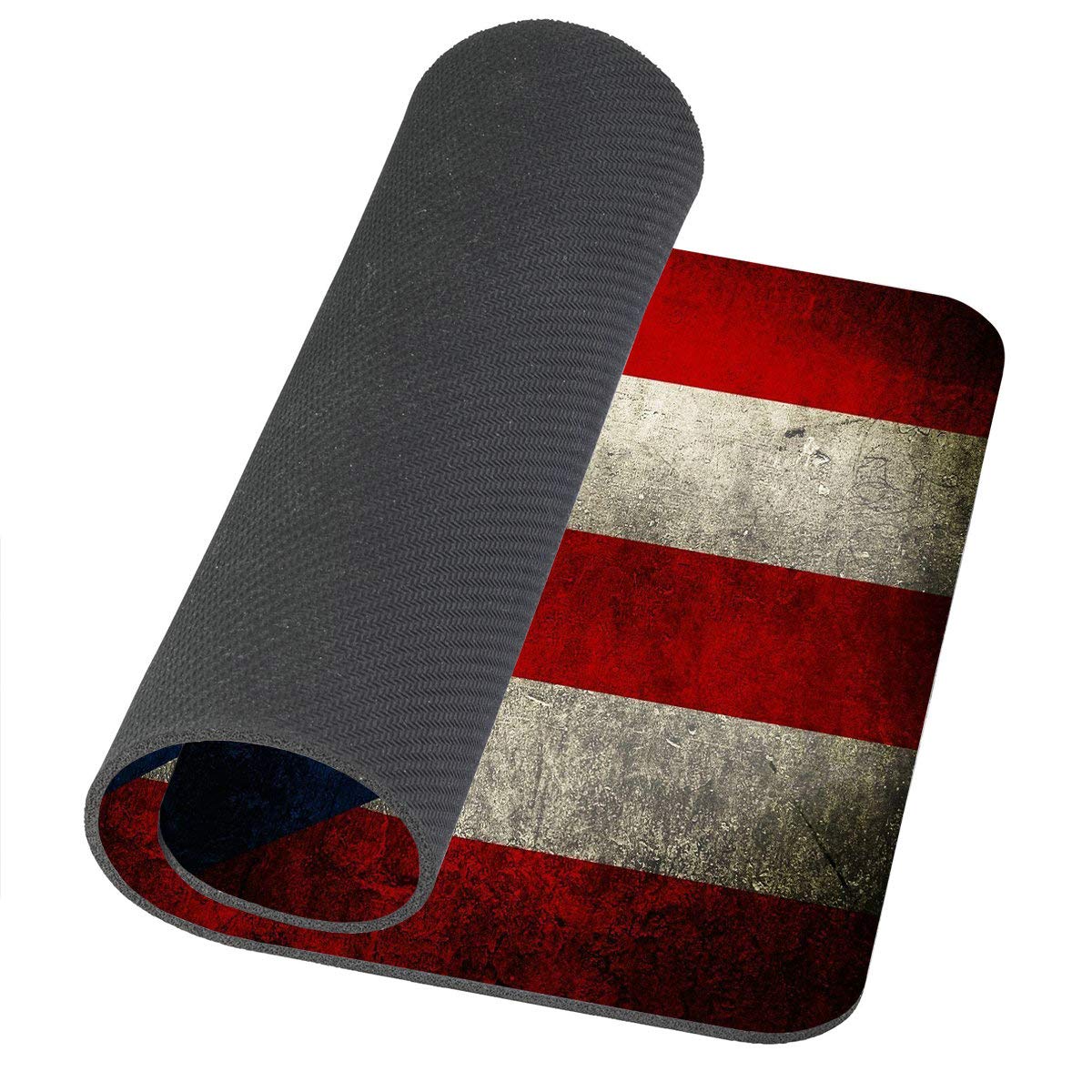 Vintage Style Puerto Rico Flag Blue Red Gaming Mouse Pad - Non-Slip Rubber Backing for PC, Laptop, Office & Home Desk Setup