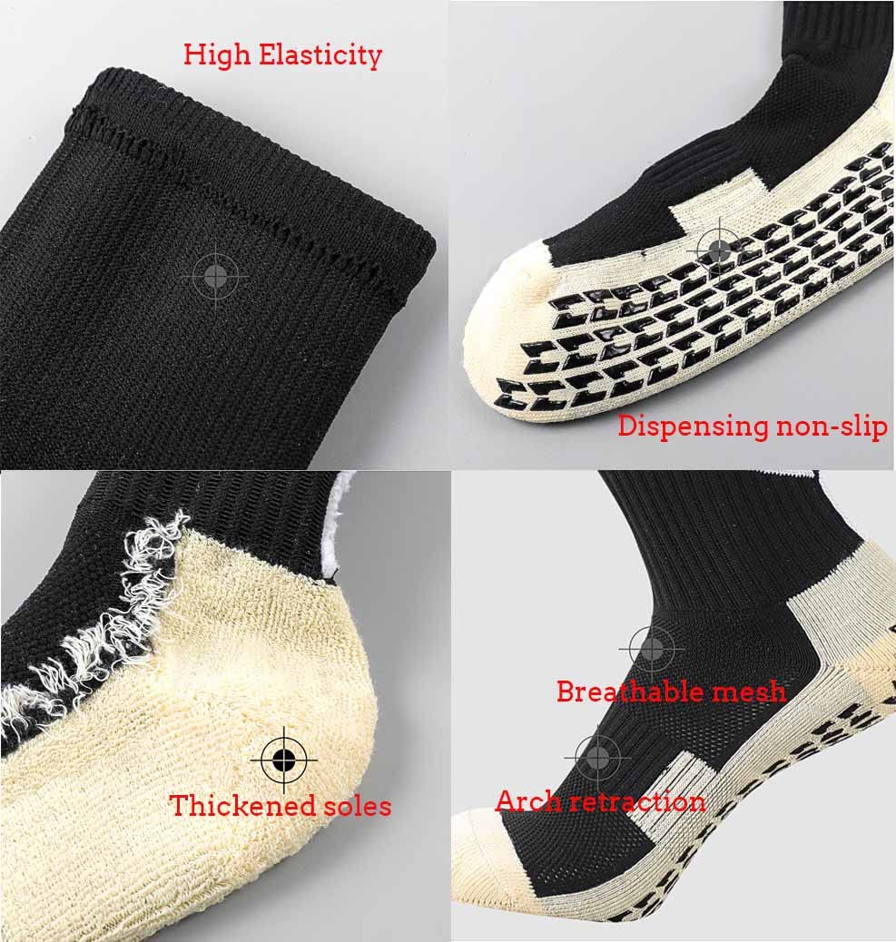 Non-Slip Kids Sports Socks for Football, Baseball & Soccer - Breathable Youth Athletic Socks for Boys - Perfect for Training, Games & School PE Classes