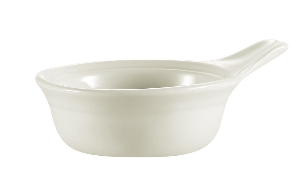 15-Oz Porcelain Round Casserole with Handle for Baking - 5-7/8 x 2-1/8 Inch - Bone White (Set of 24) - Perfect for Oven Cooking, Serving Dishes & Dinner Parties