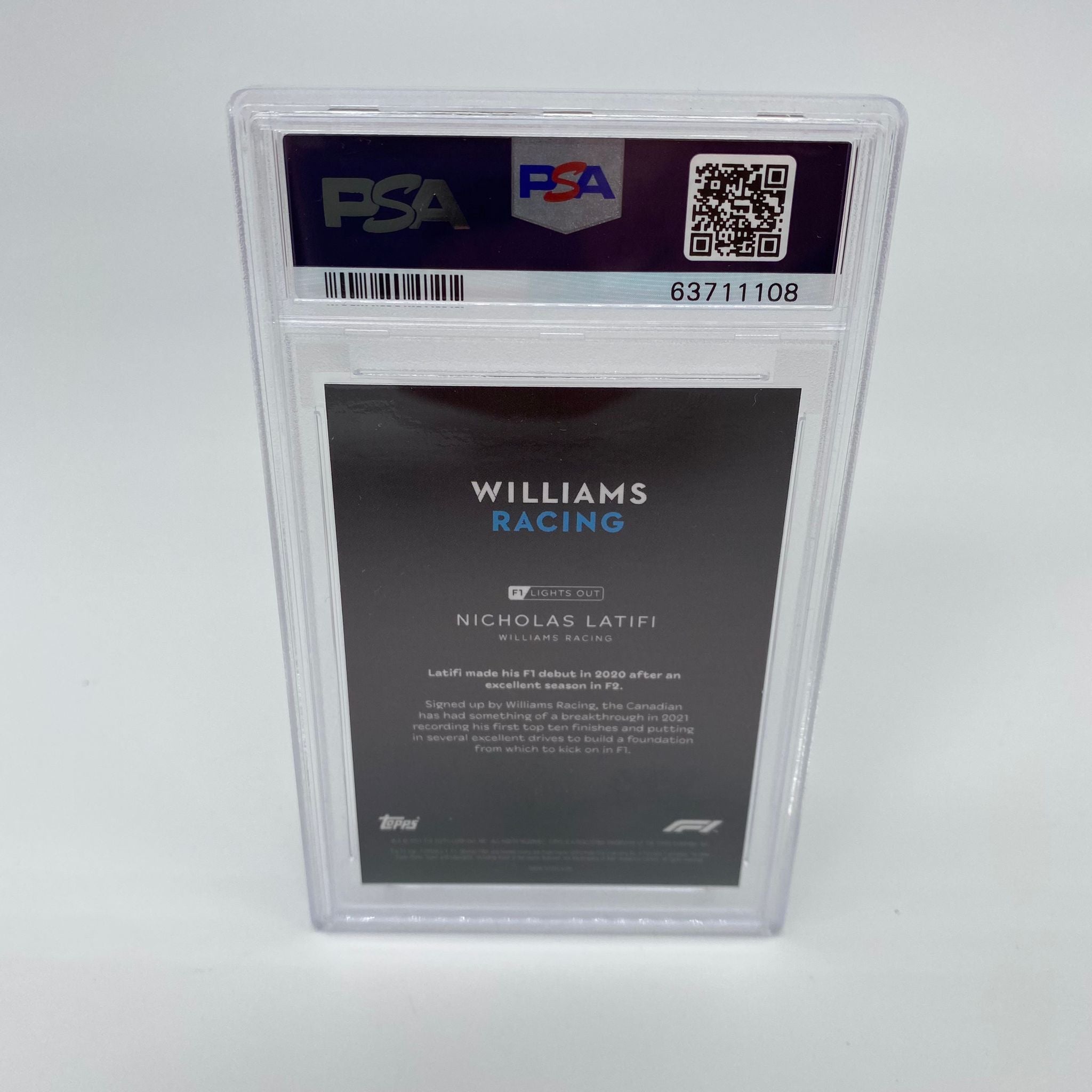 2008 Topps Chrome Formula 1 Red Parallel PSA 9 Nikita Latifi Rookie Card - Perfect for F1 Collectors and Racing Memorabilia Enthusiasts
