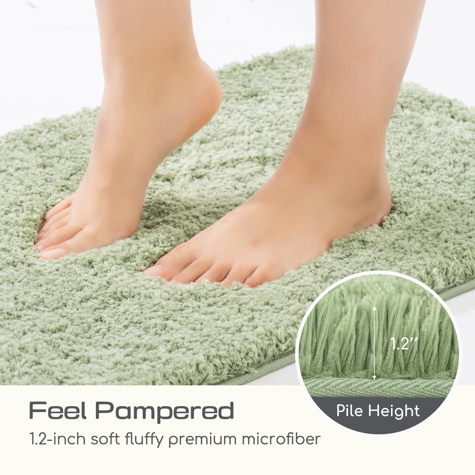 ROSMARUS Non-Slip Shaggy Bath Rugs - 20