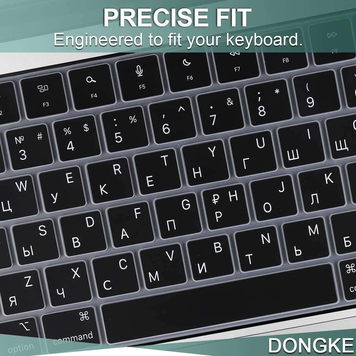 Russian Black Soft Silicone Keyboard Cover for MacBook Air 13.6