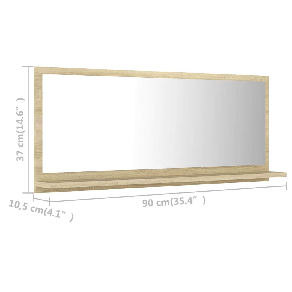 Modern Bathroom Vanity Set with Mirror - Sonoma Oak, Easy to Assemble for Home Decor