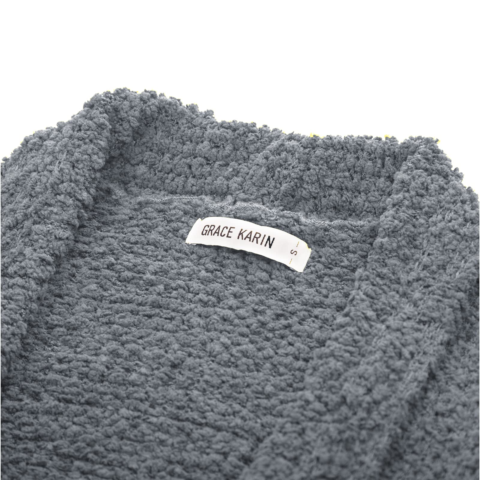 GRACE KARIN Women's Long Fuzzy Cardigan Sweater - Open Front Chunky Knit Coat with Pockets | Cozy Winter Layering for Office, Casual Outfits & Home Wear
