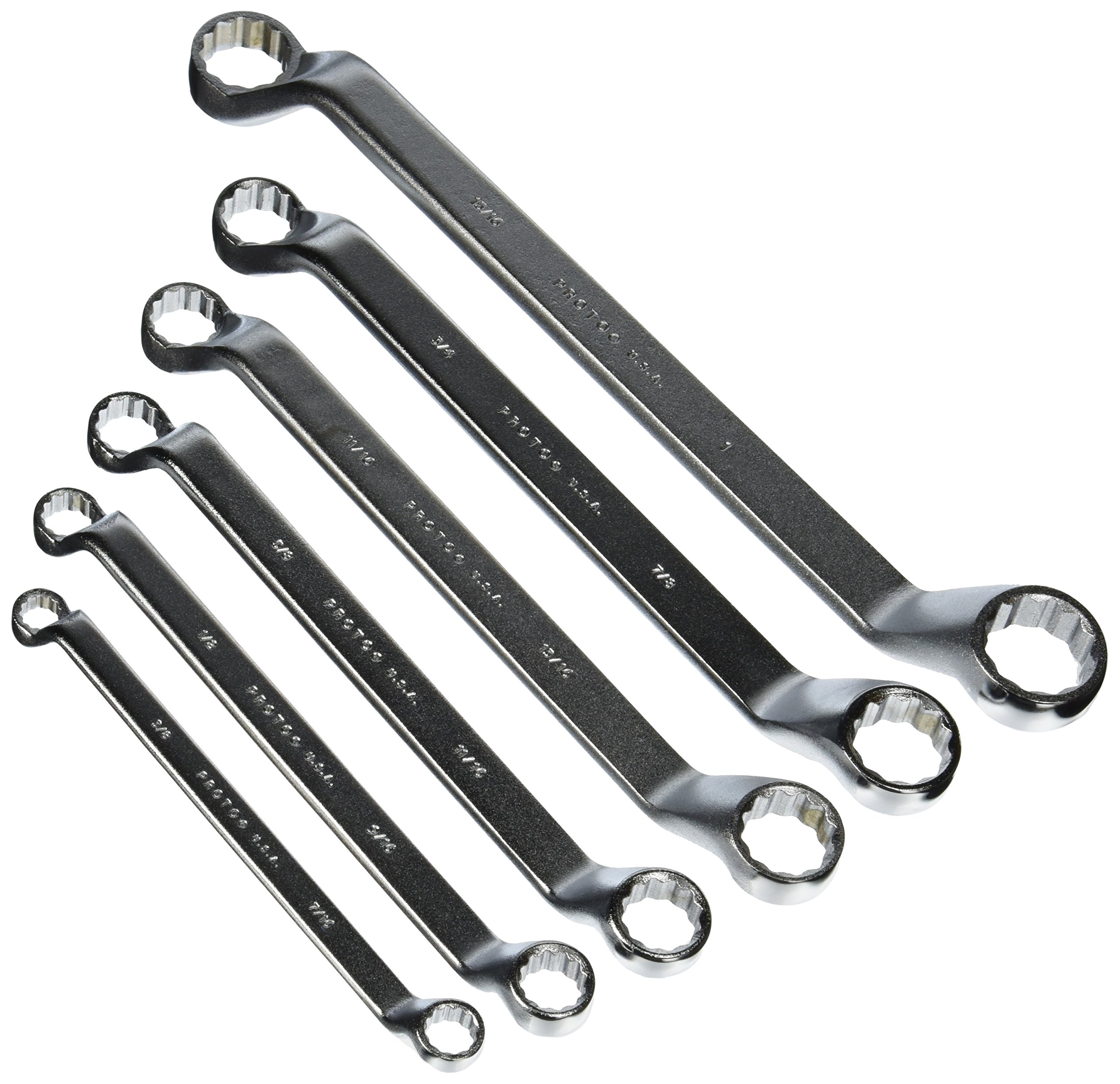 6-Piece Deep Offset Box Wrench Set - 12 Point Chrome Vanadium Steel - Professional Automotive & Industrial Tool Kit for Tight Spaces (Ideal for Mechanics, DIY Repairs, and Home Improvement Projects)
