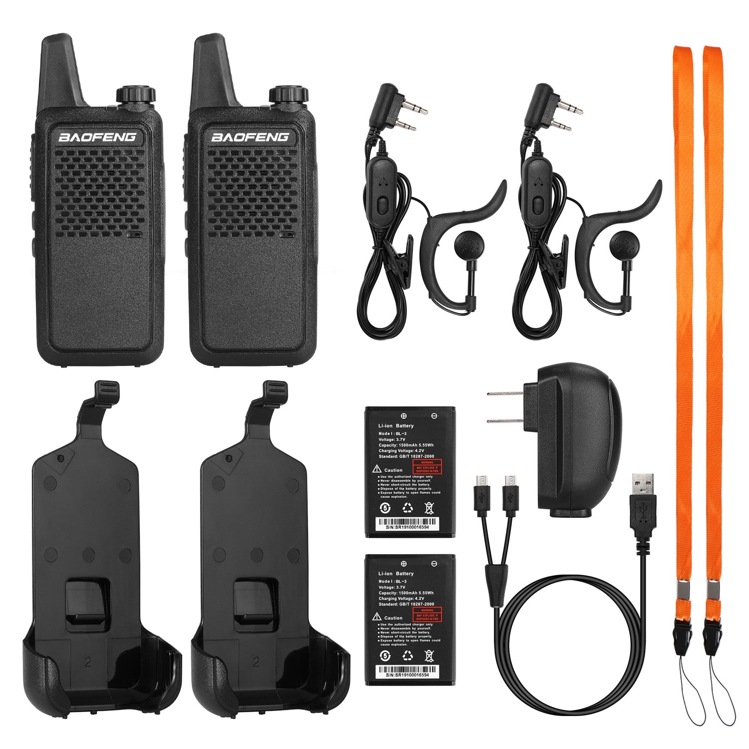 Baofeng GT-22 2W/0.5W Dual Power FRS/PMR Two-Way Radio - Perfect for Outdoor Adventures, Hiking, Camping & Emergency Communication