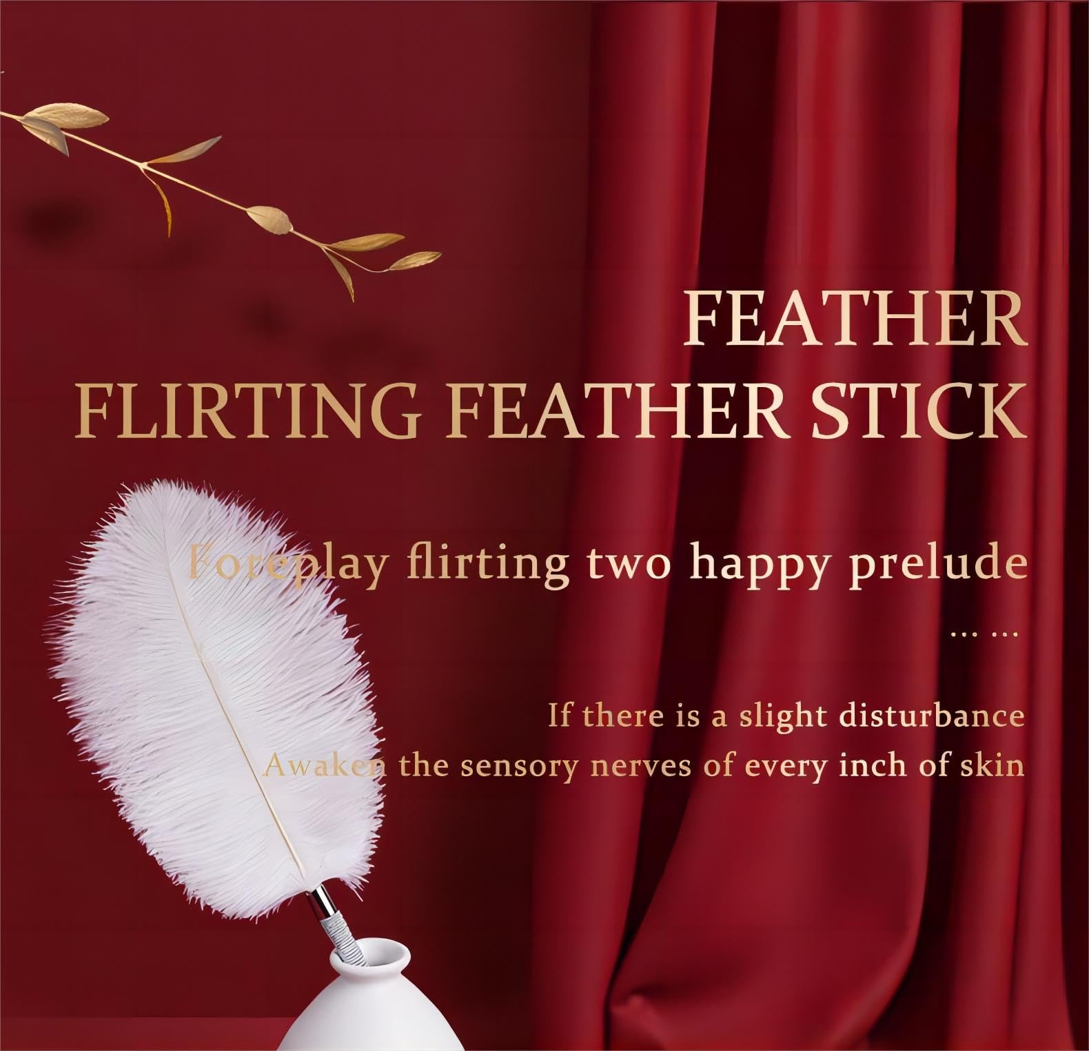 Sensual Feather Tickler for Couples - Soft Adult Feather Flirting Stick for Romantic Play & Intimate Fun - Perfect for Foreplay, Massage & Sensory Exploration