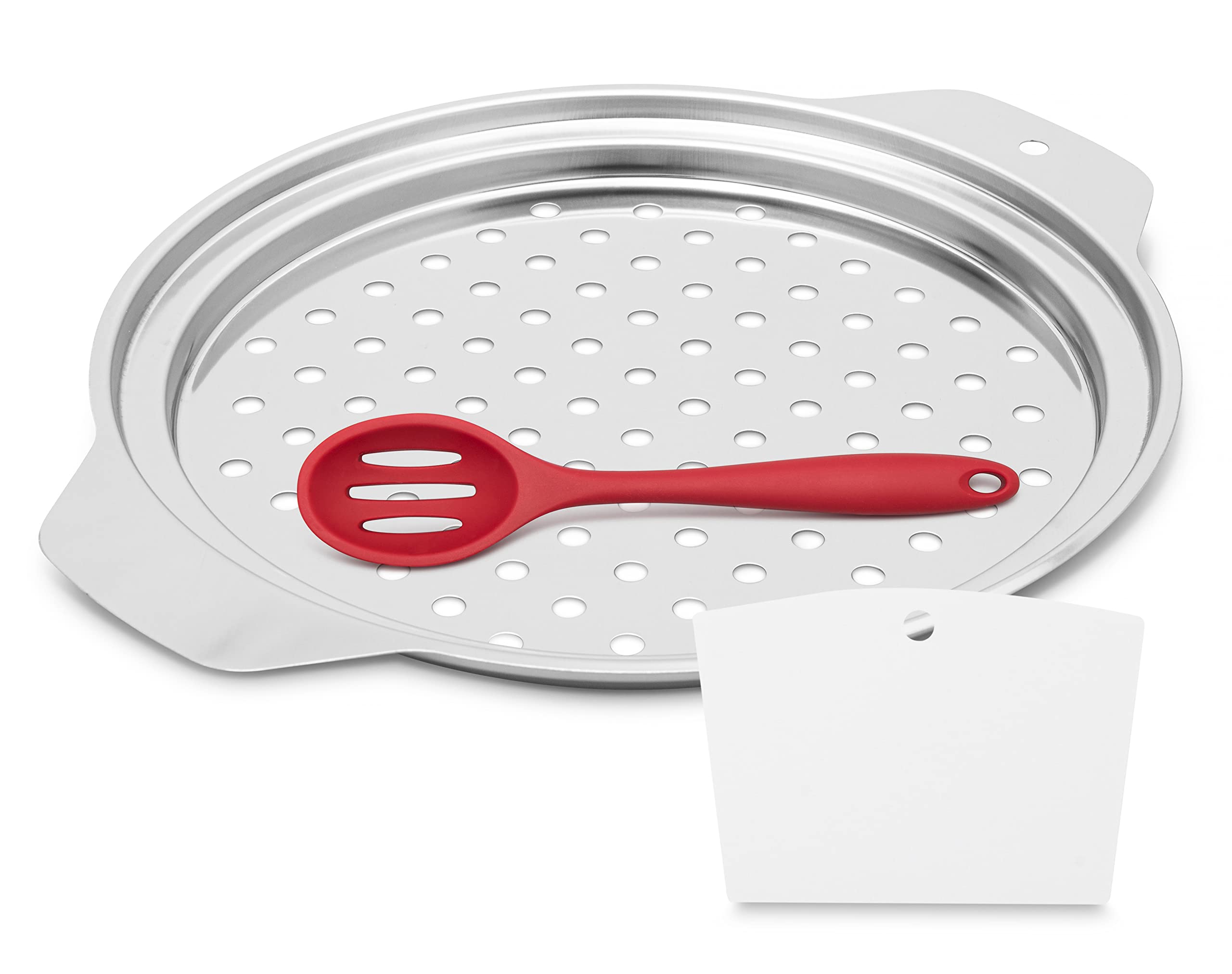 Premium Stainless Steel Spaetzle Maker with Lid & Scraper - 12.8