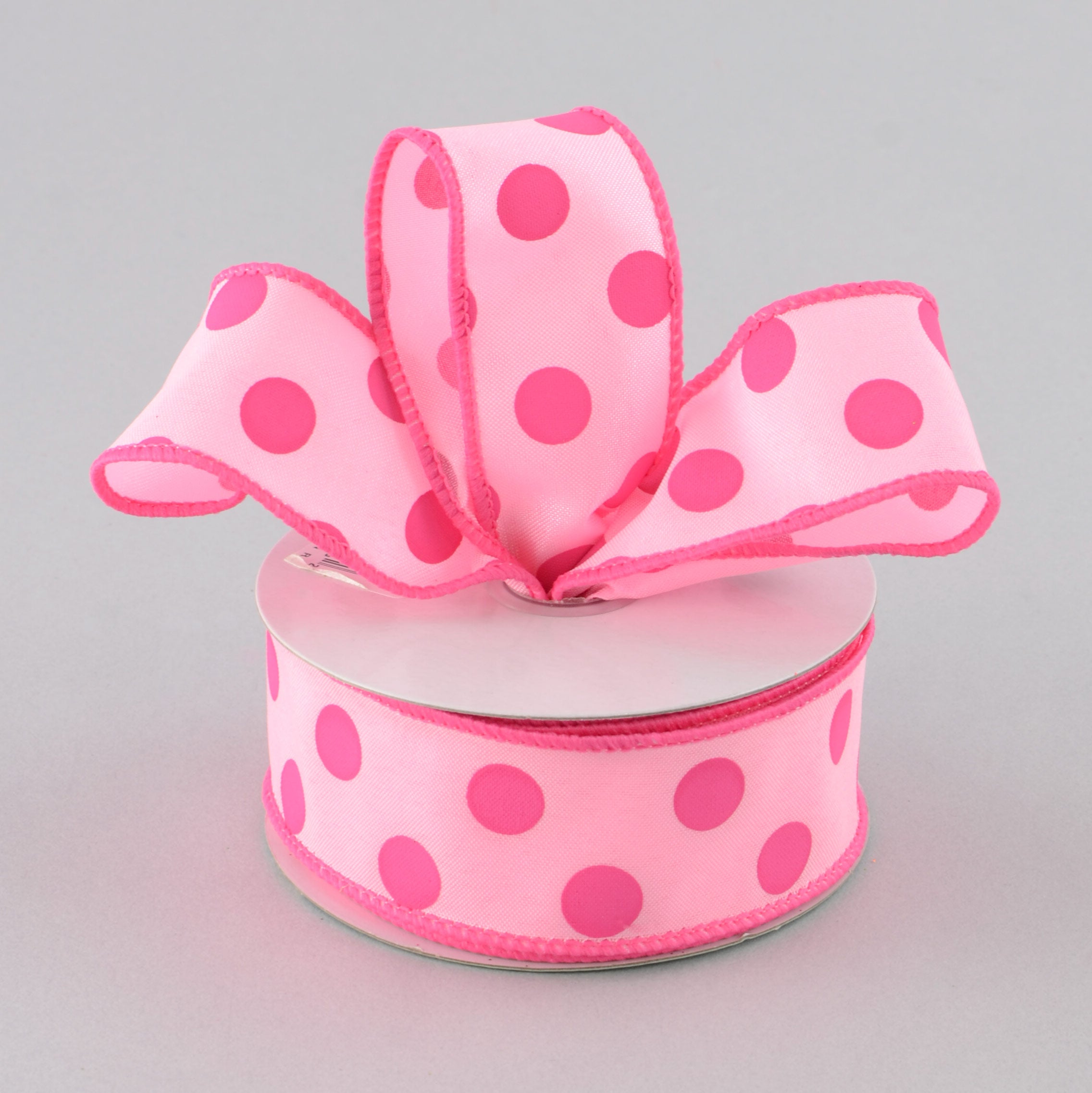 1.5 Inch Big Polka Dot Ribbon - Pink & Fuchsia Grosgrain Ribbon (10 Yards) for Gift Wrapping, DIY Crafts, Hair Bows, and Party Decorations